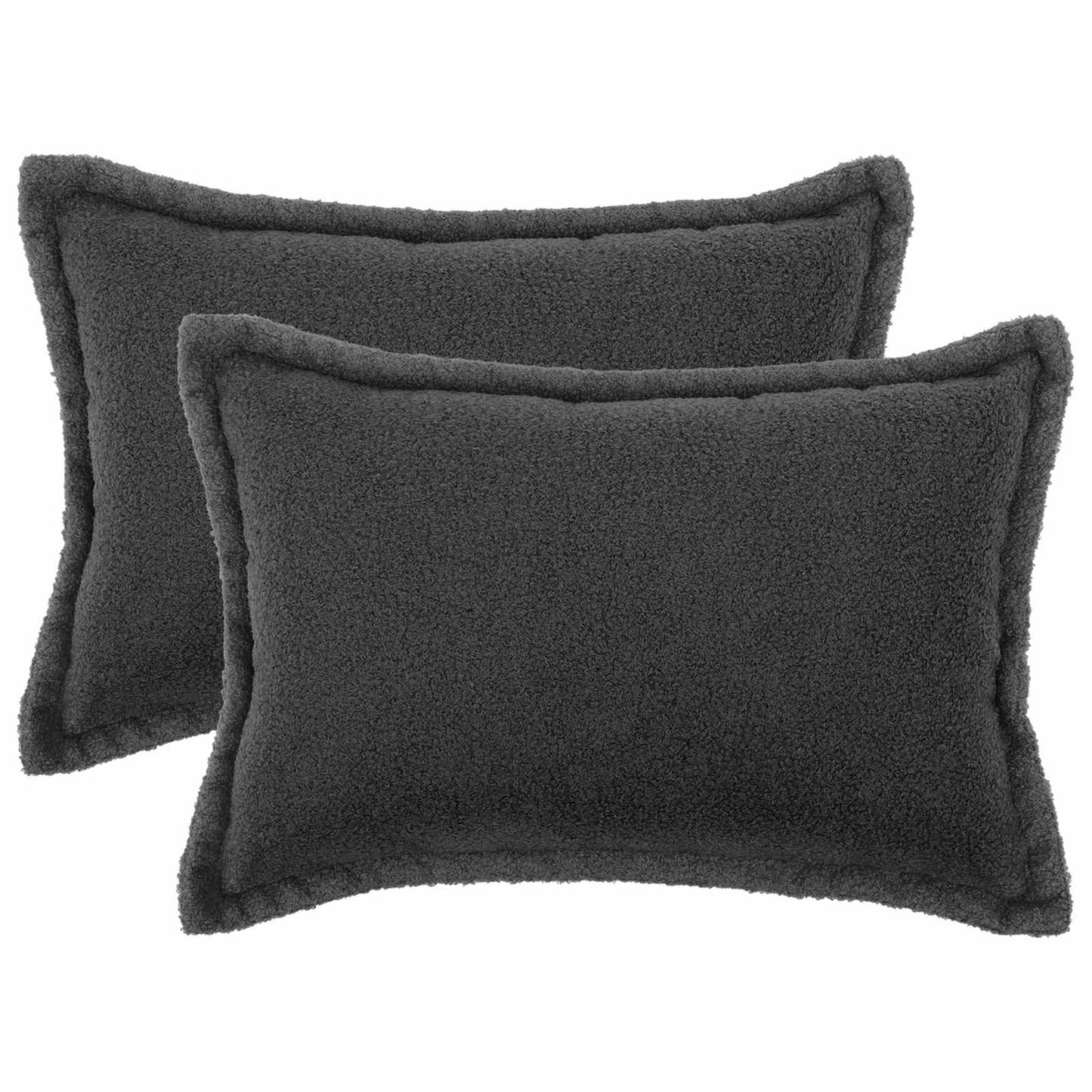 Pudebetræk 2 pcs HOUTEN Mørkegrå 30 x 50 cm Bouclé