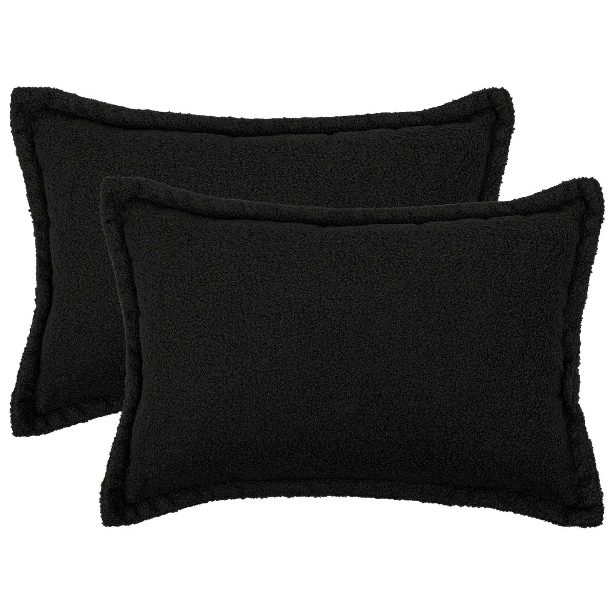 Pudebetræk 2 pcs HOUTEN Sort 30 x 50 cm Bouclé