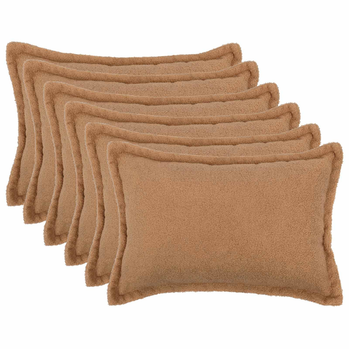 Pudebetræk 6 pcs HOUTEN Beige 30 x 50 cm Bouclé