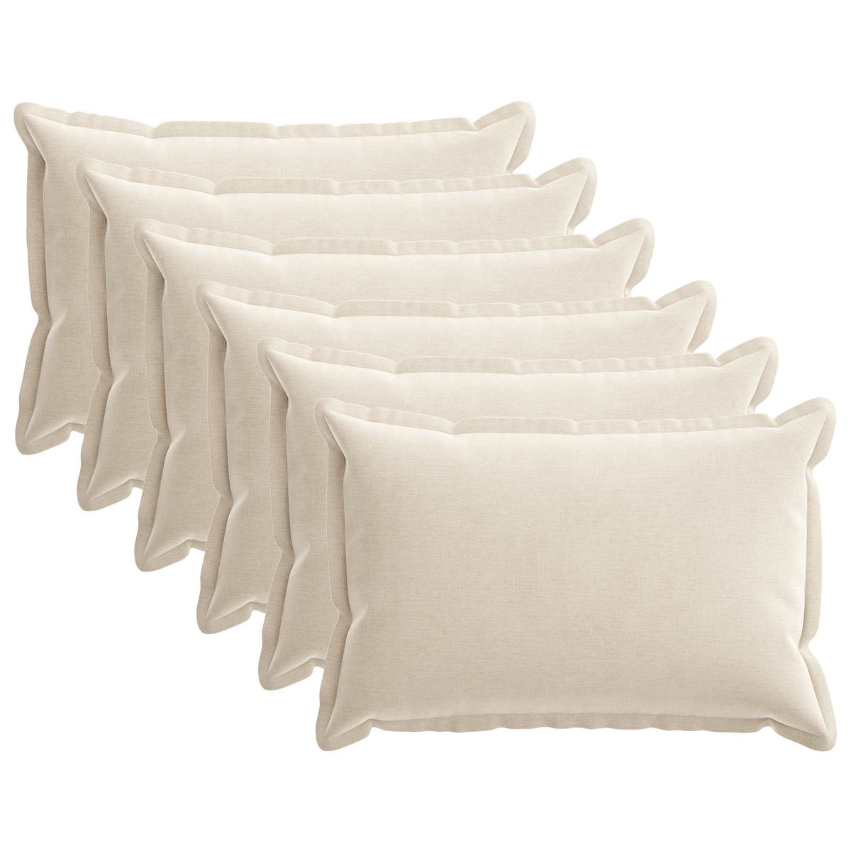 Pudebetræk 6 stk. HOUTEN Cremefarvet 30 x 50 cm Chenille Stof