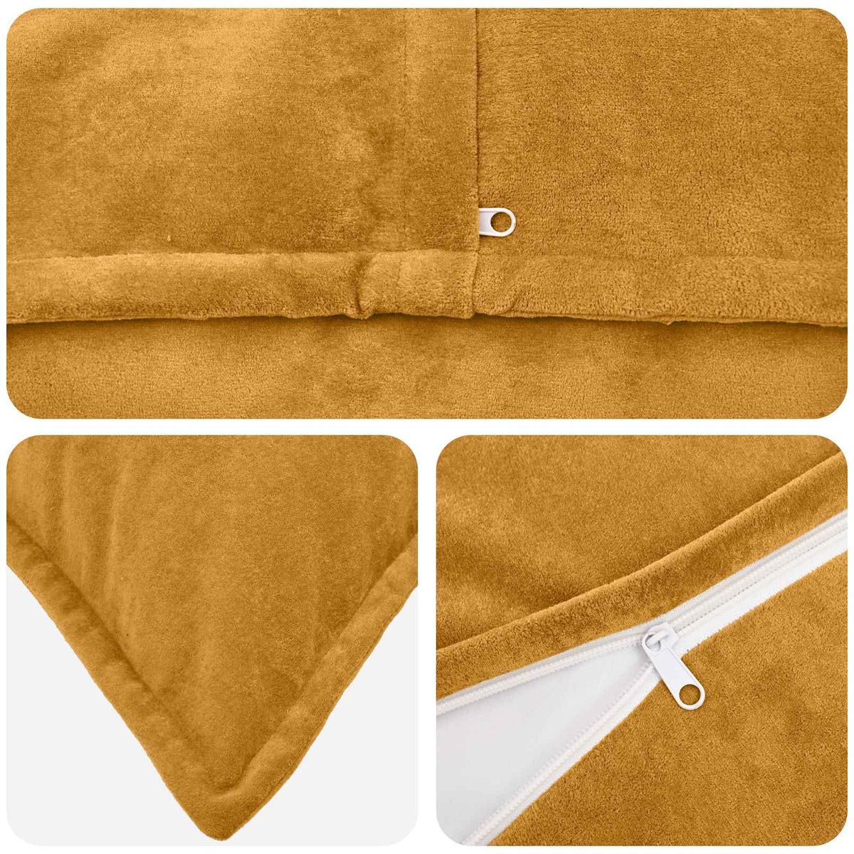 Pudebetræk 2 pcs HOUTEN Gul 30 x 50 cm Mikrofiber Fleece