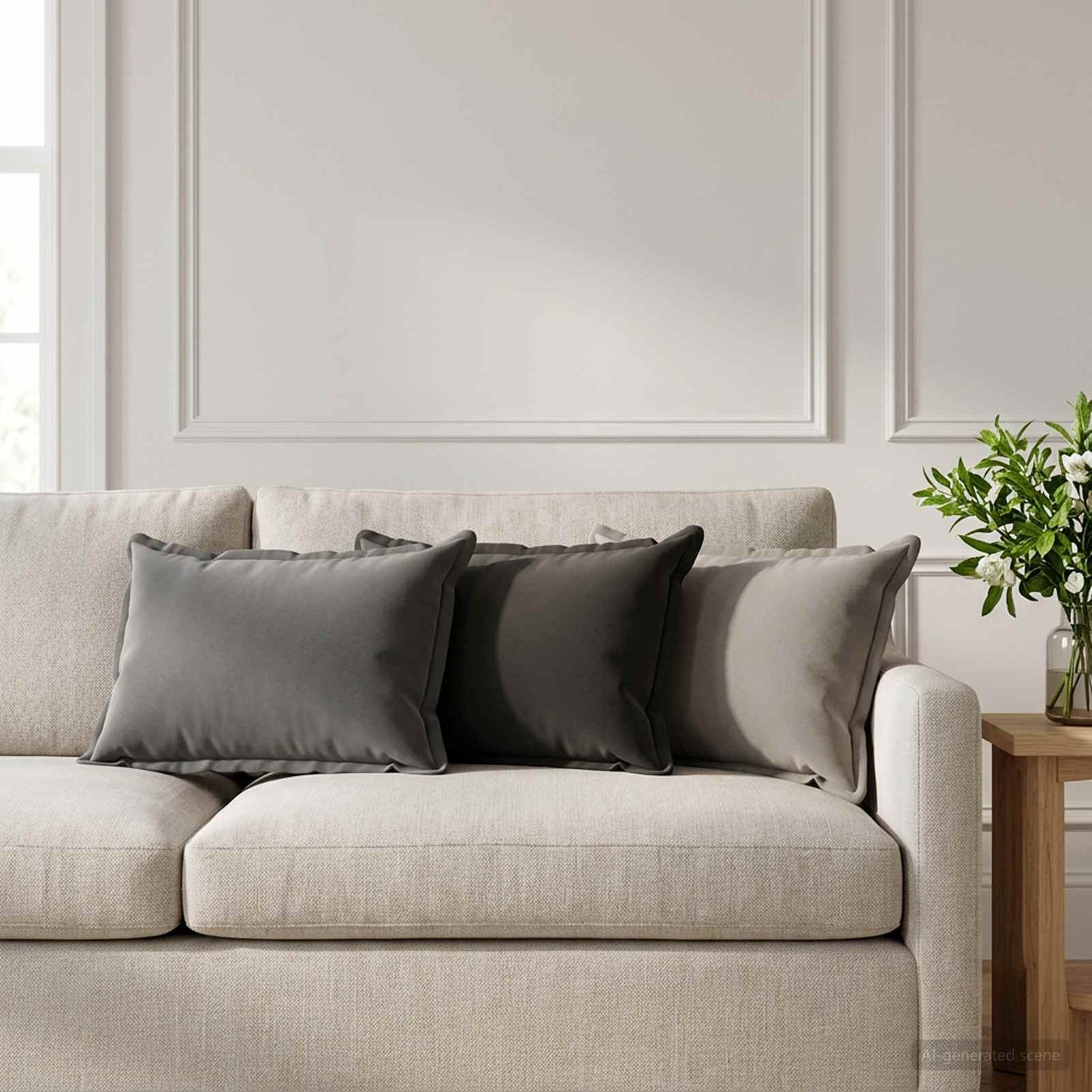 Pudebetræk 6 stk. HOUTEN Grå 40 x 60 cm Polyester