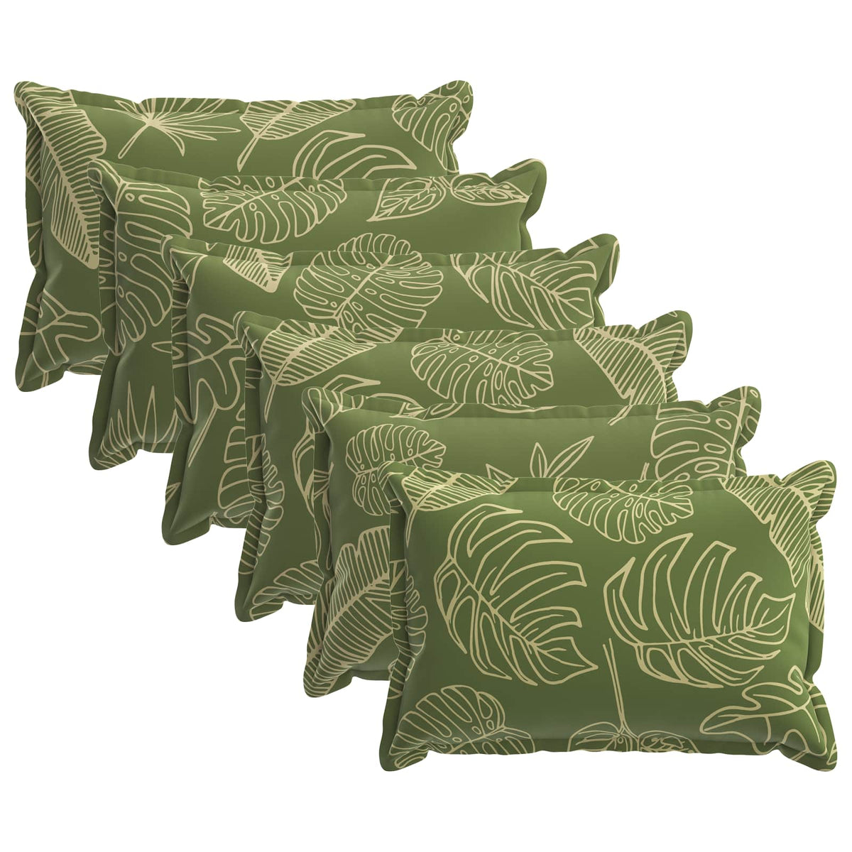 Pudebetræk 6 stk. HOUTEN Bladdesign 30 x 50 cm Polyester