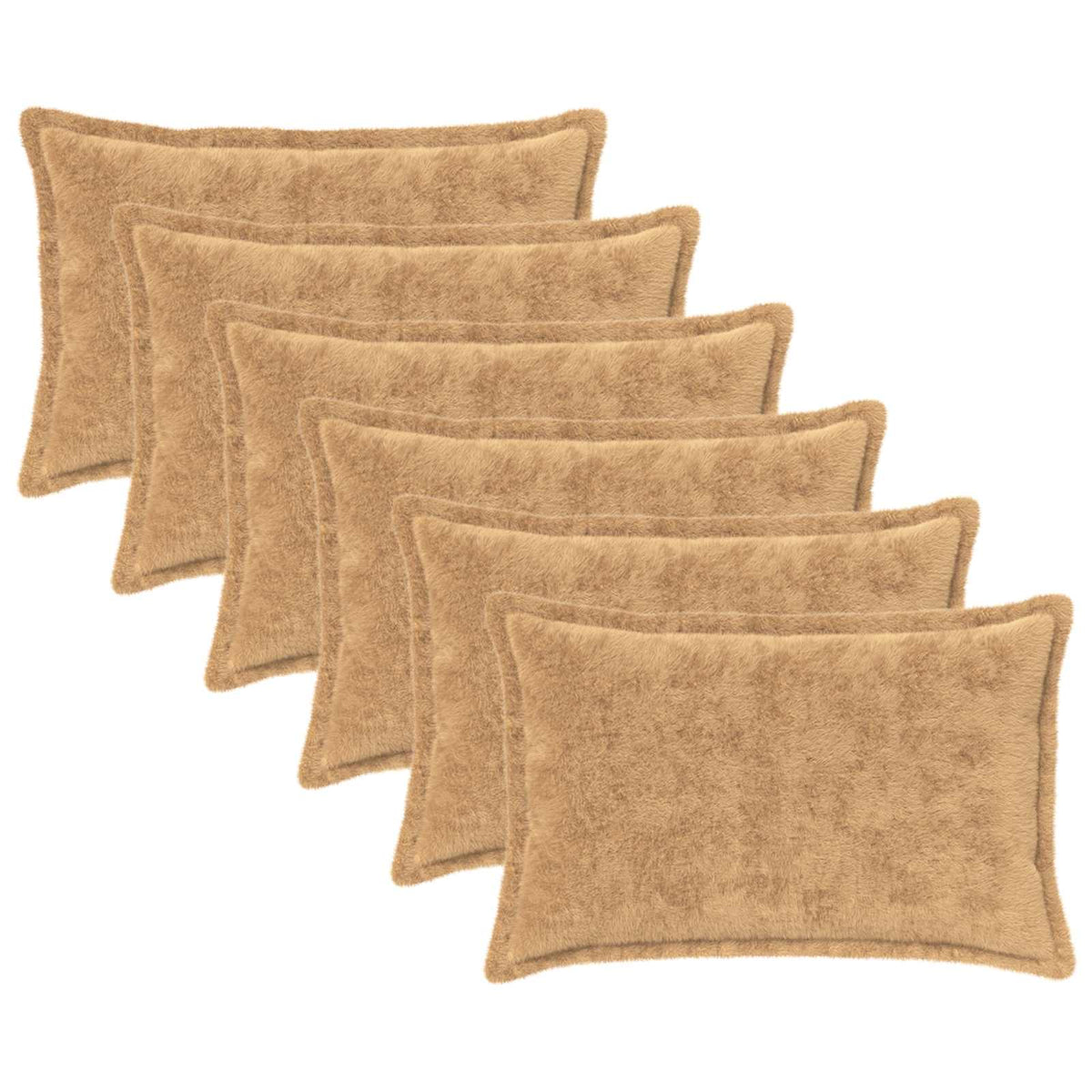 Pudebetræk 6 stk. HOUTEN Gråbrun 30 x 50 cm Faux Kanin Pels