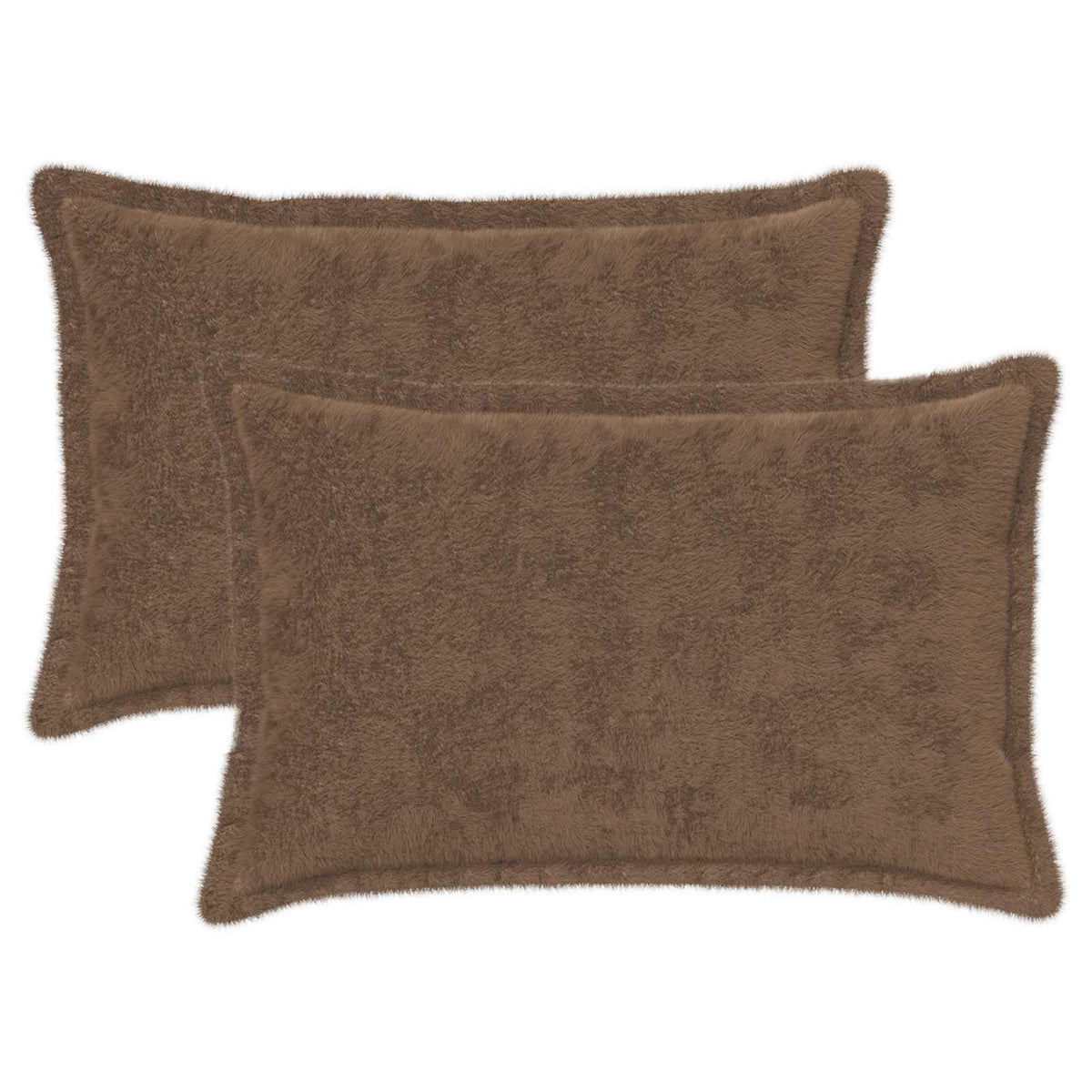 Pudebetræk 2 stk. HOUTEN Lys Brun 30 x 50 cm Faux Kanin Pels