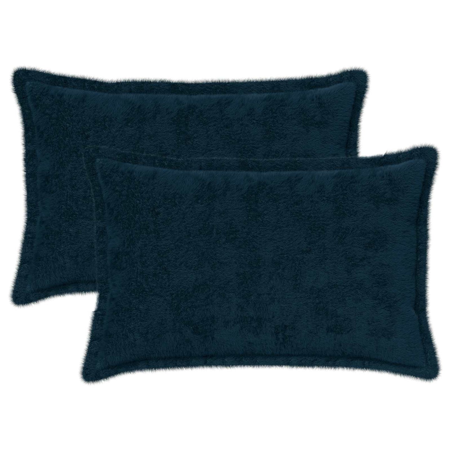 Pudebetræk 2 stk. HOUTEN Mørkeblå 30 x 50 cm Faux Kanin Pels