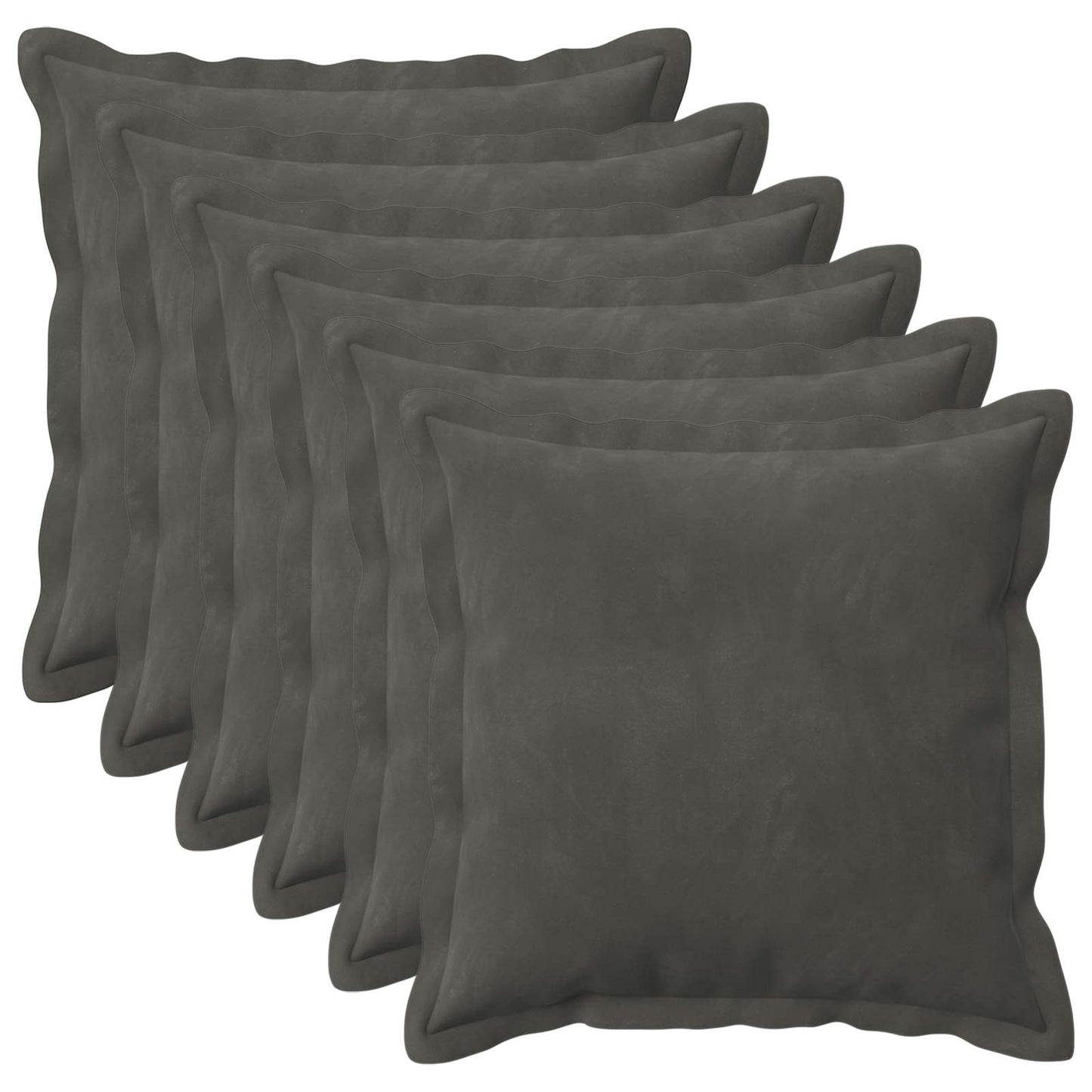Pudebetræk 6 pcs HOUTEN Mørkegrå 35 x 35 cm Fløjl