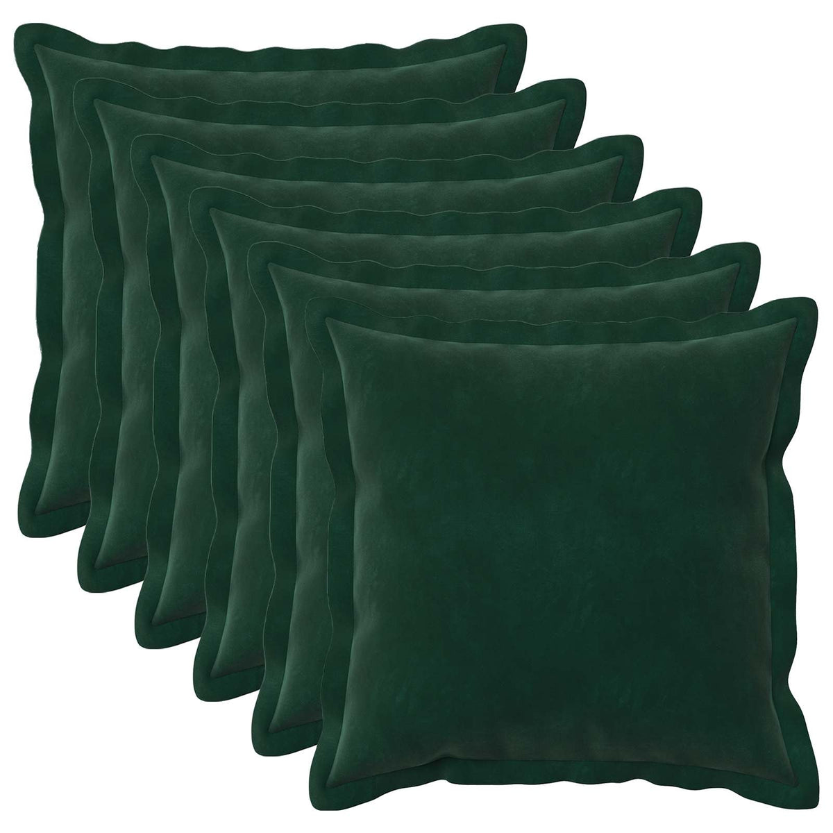 Pudebetræk 6 pcs HOUTEN Mørkegrøn 35 x 35 cm Fløjl