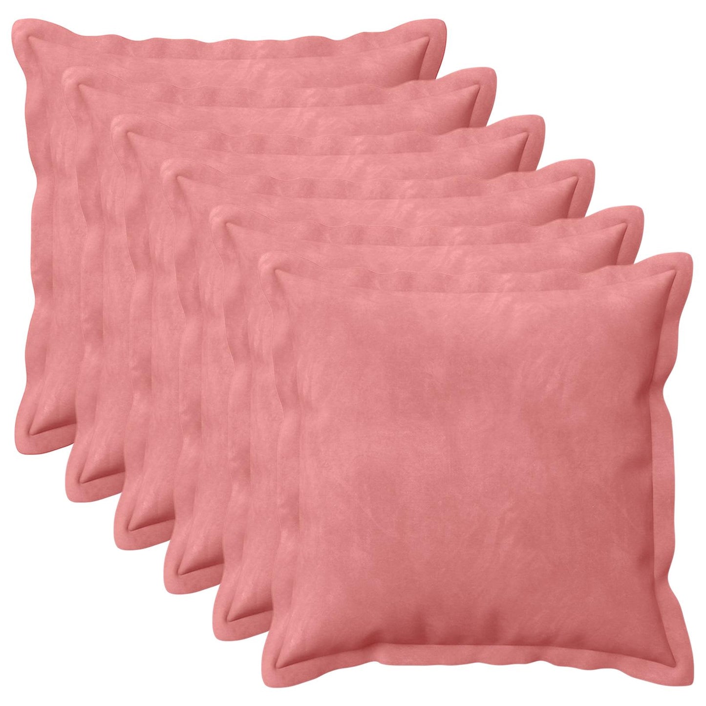 Pudebetræk 6 pcs HOUTEN Lyserød 35 x 35 cm Fløjl