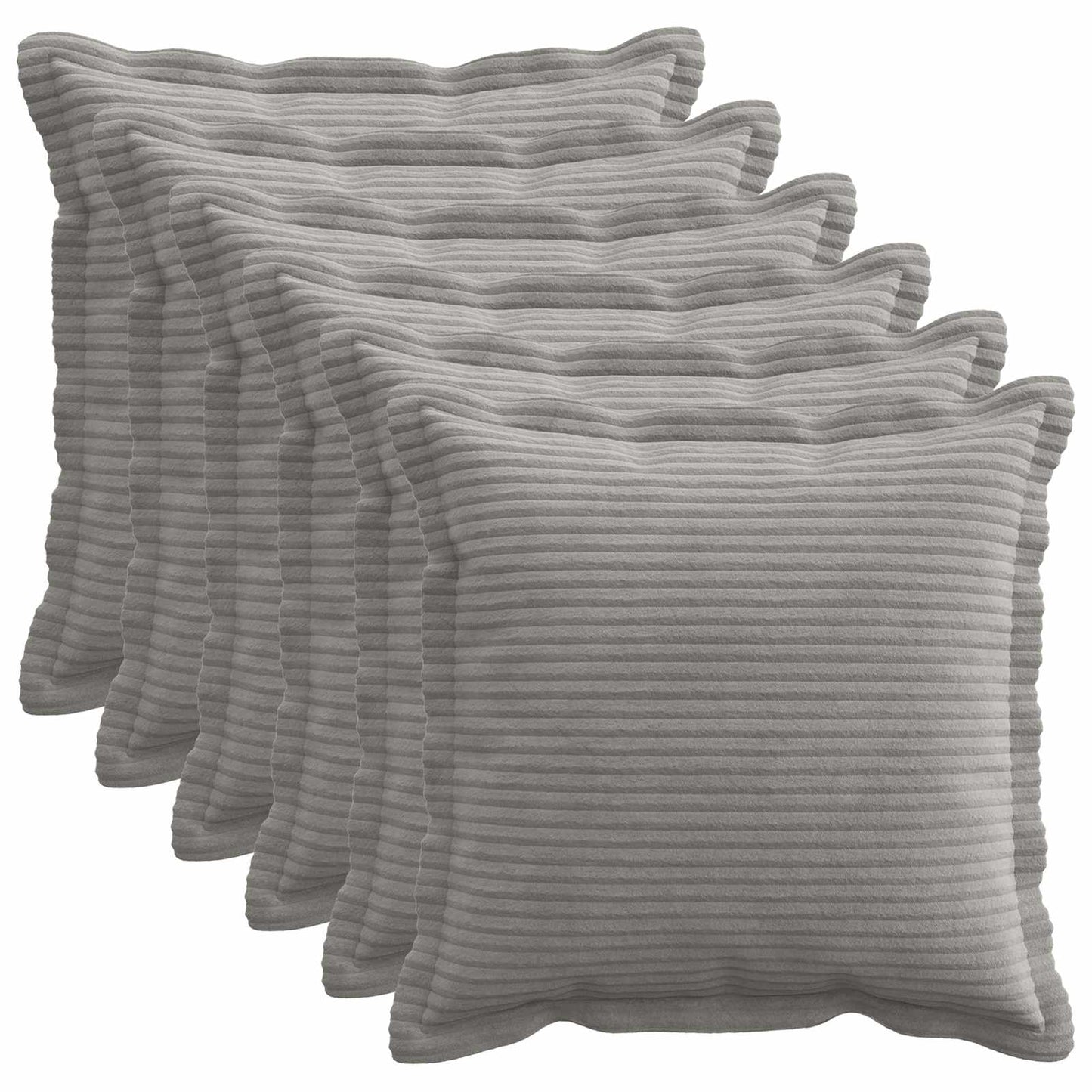 Pudebetræk 6 stk. HOUTEN Lysegrå 35 x 35 cm cordfløjl