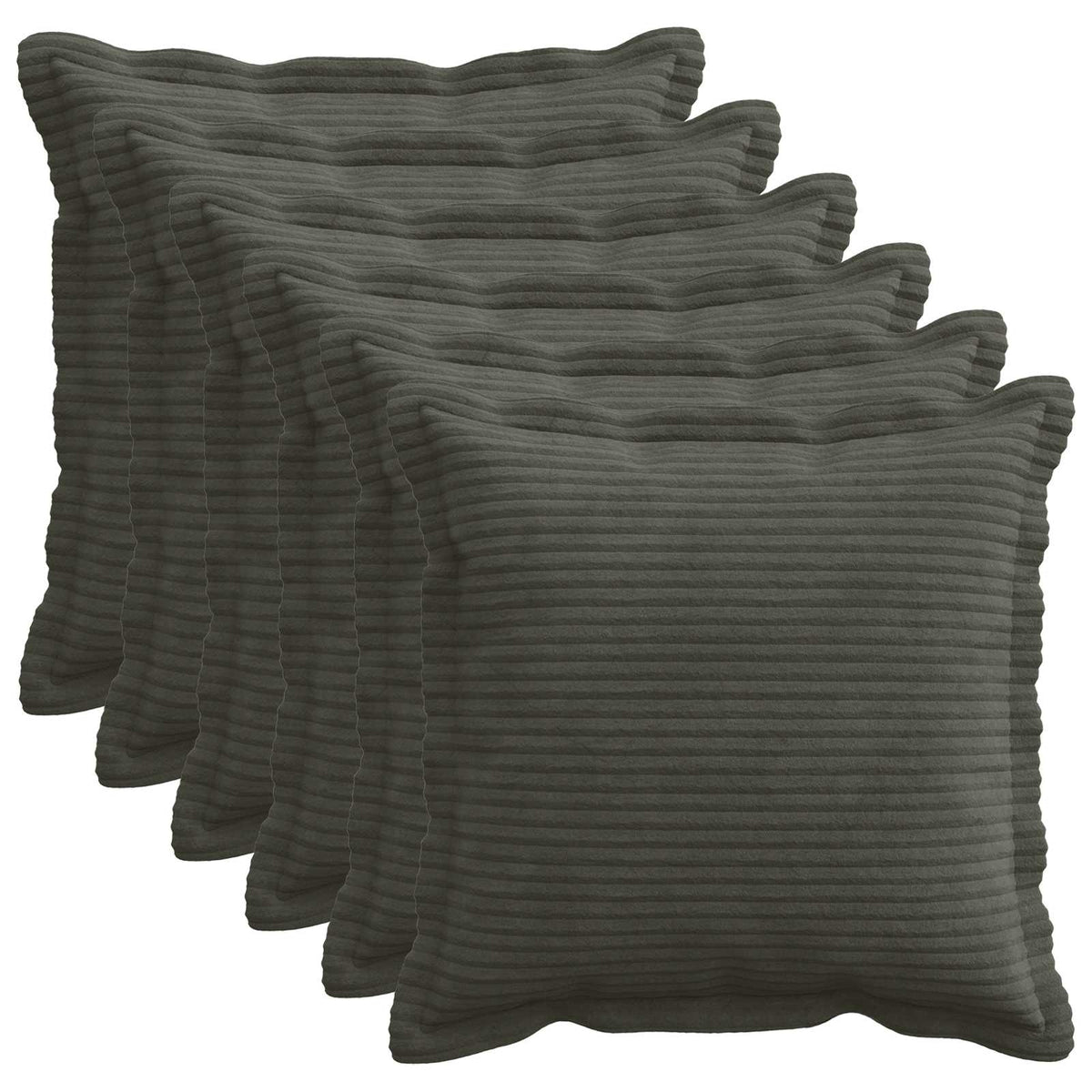 Pudebetræk 6 stk. HOUTEN Antracit 35 x 35 cm cordfløjl