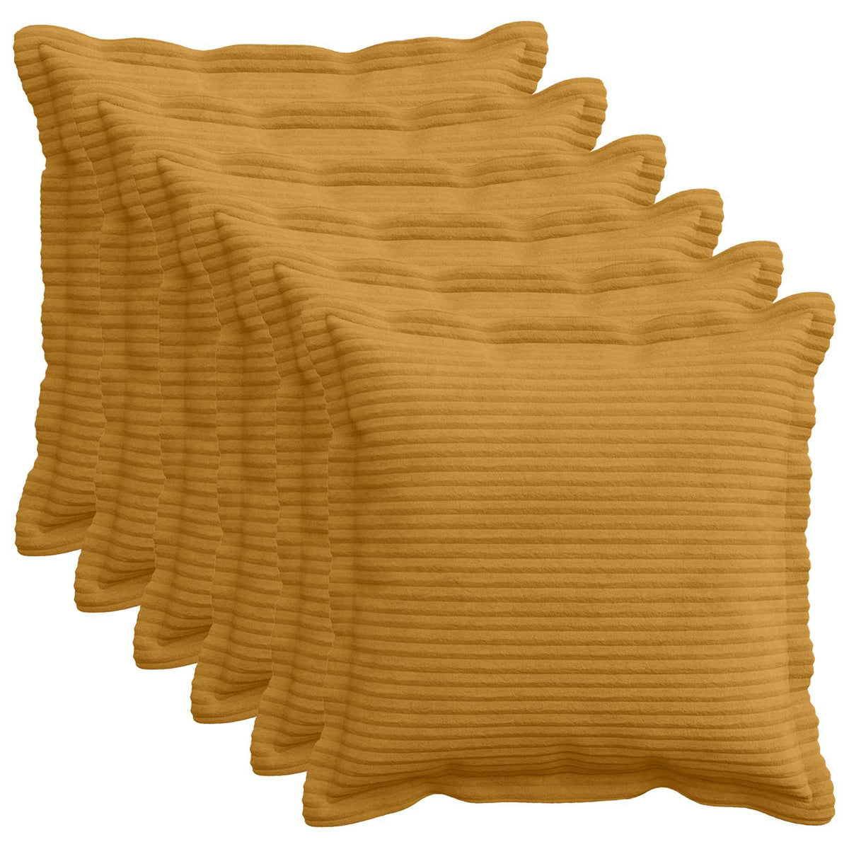 Pudebetræk 6 stk. HOUTEN Gul 35 x 35 cm cordfløjl