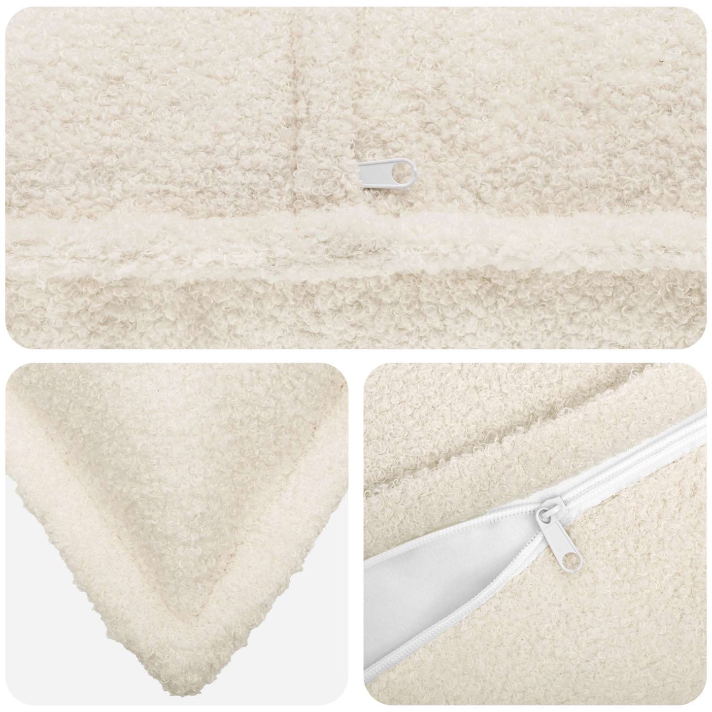 Pudebetræk 2 pcs HOUTEN Cremefarvet 35 x 35 cm Bouclé