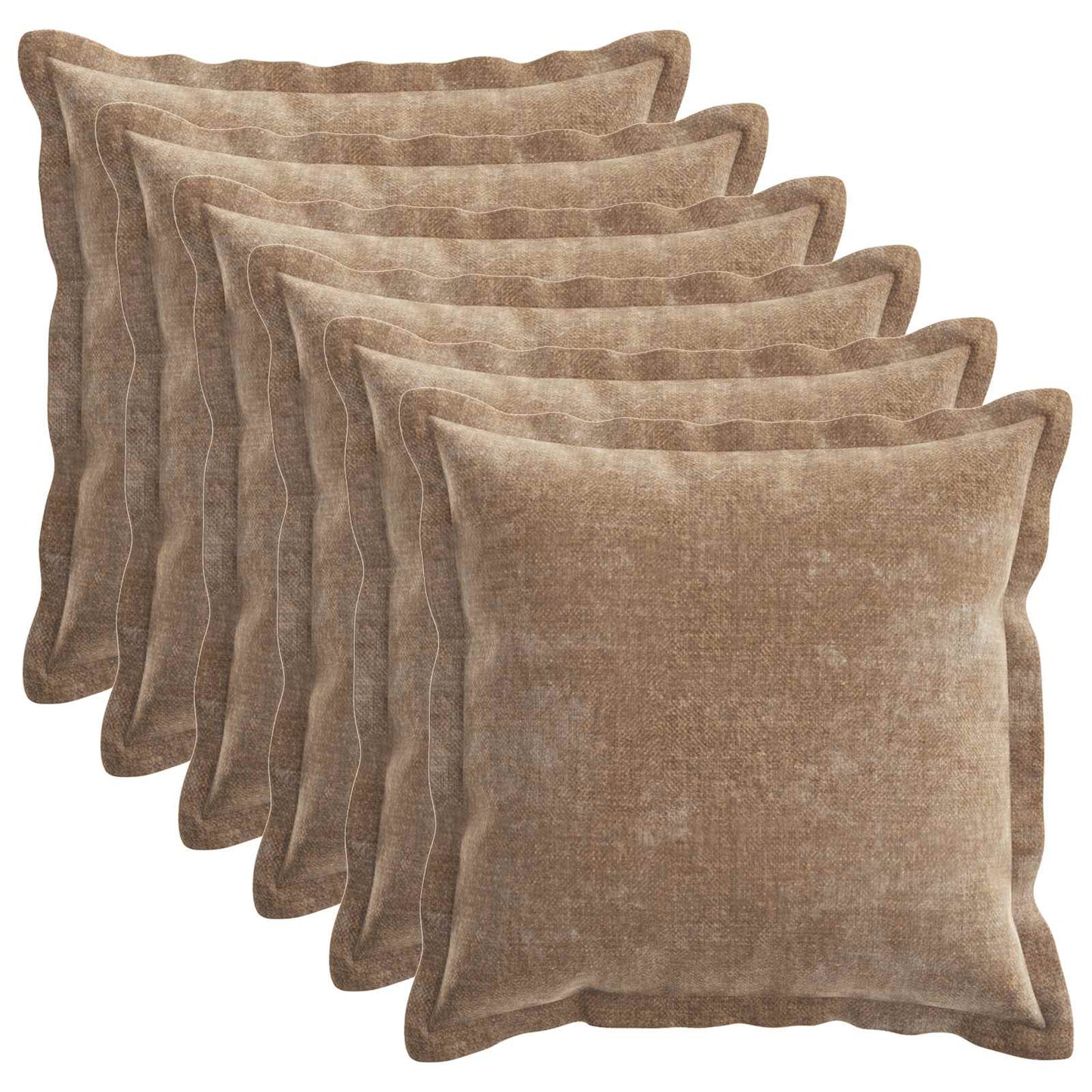 Pudebetræk 6 stk. HOUTEN Brun 35 x 35 cm Chenille Stof