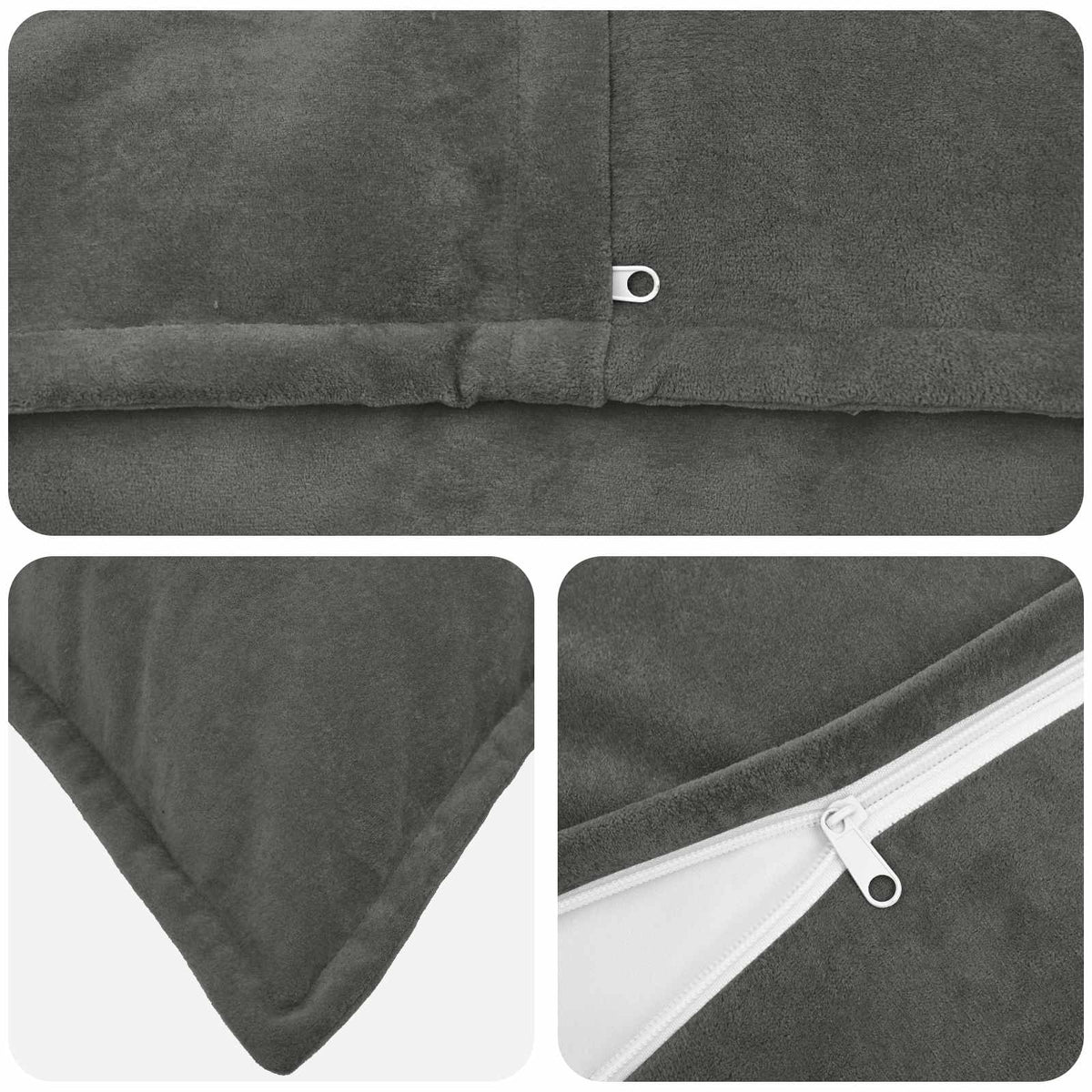 Pudebetræk 2 pcs HOUTEN Antracit 35 x 35 cm Mikrofiber Fleece
