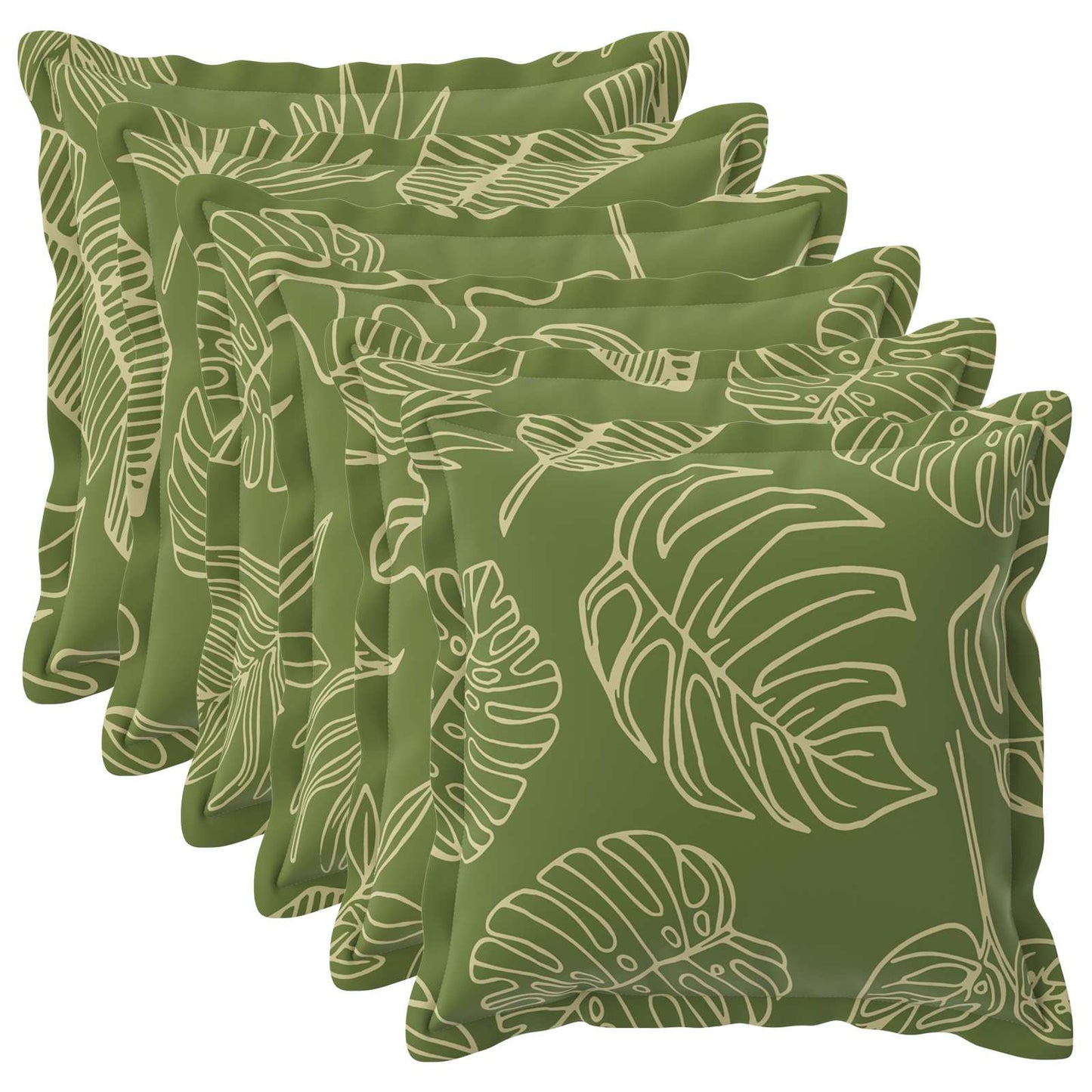 Pudebetræk 6 stk. HOUTEN Bladdesign 35 x 35 cm Polyester