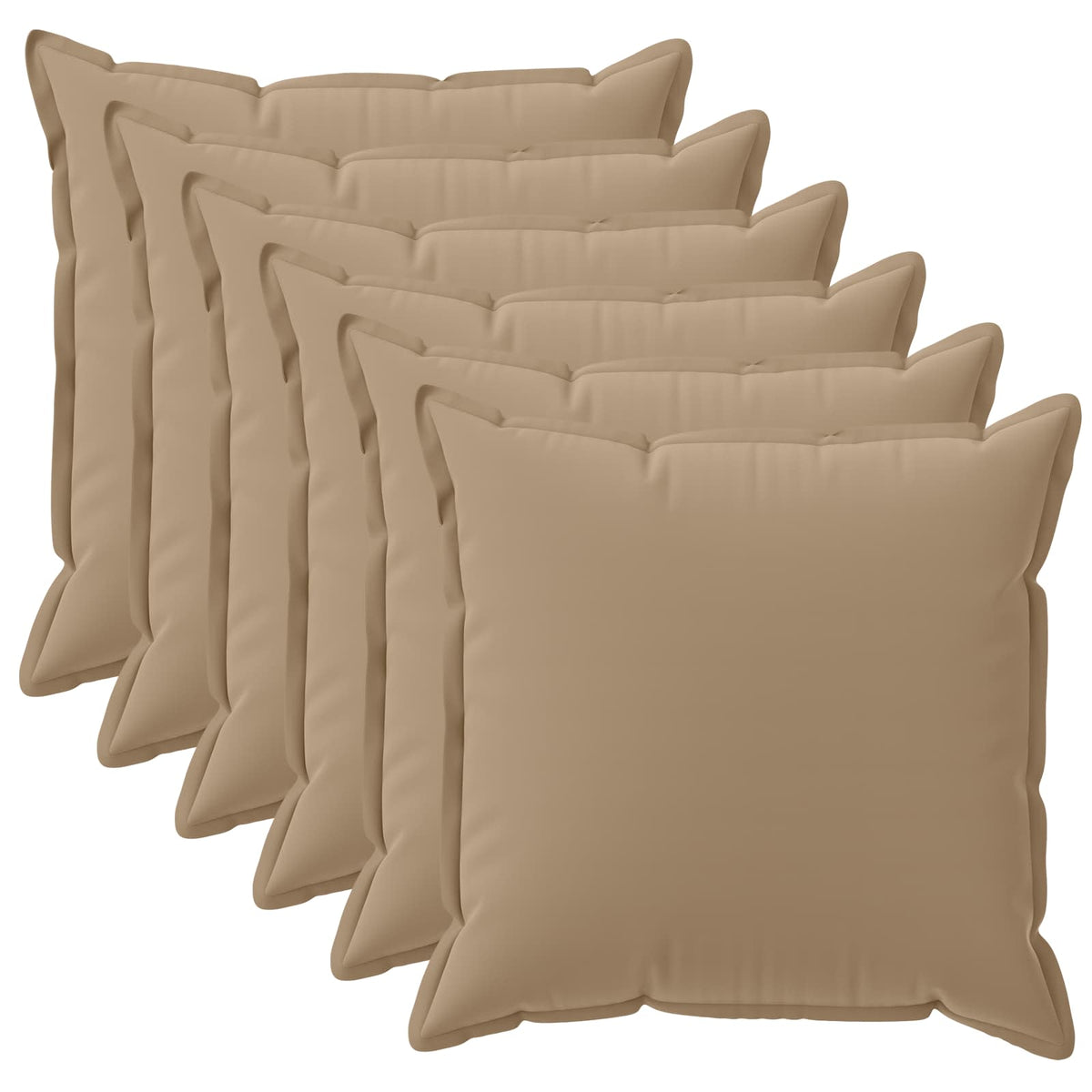 Pudebetræk 6 stk. HOUTEN Gråbrun 35 x 35 cm Polyester
