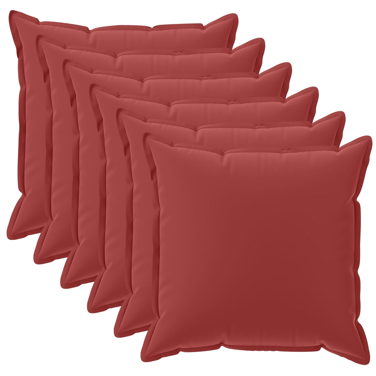 Pudebetræk 6 stk. HOUTEN Vinrød 35 x 35 cm Polyester
