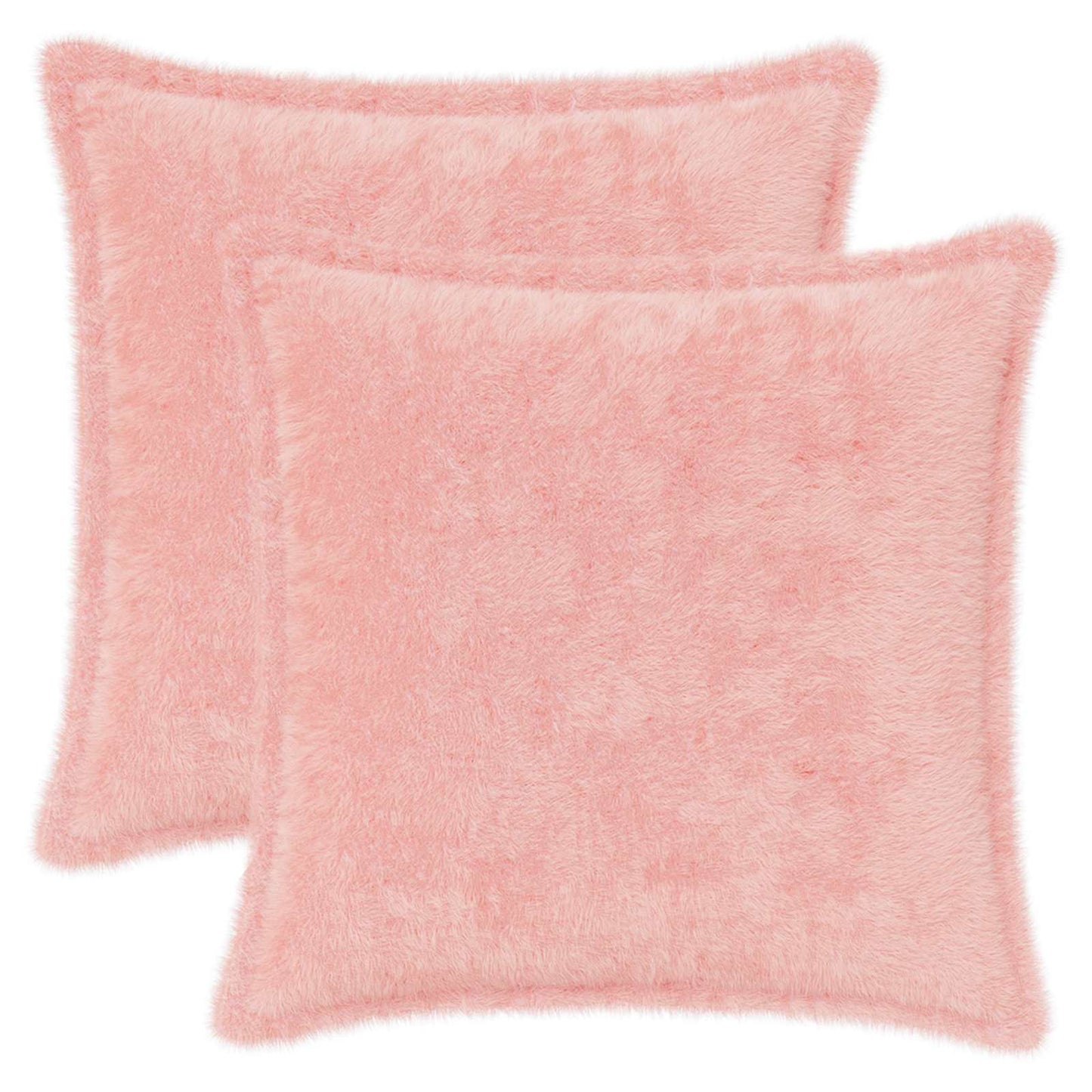 Pudebetræk 2 stk. HOUTEN Lyserød 35 x 35 cm Faux Kanin Pels
