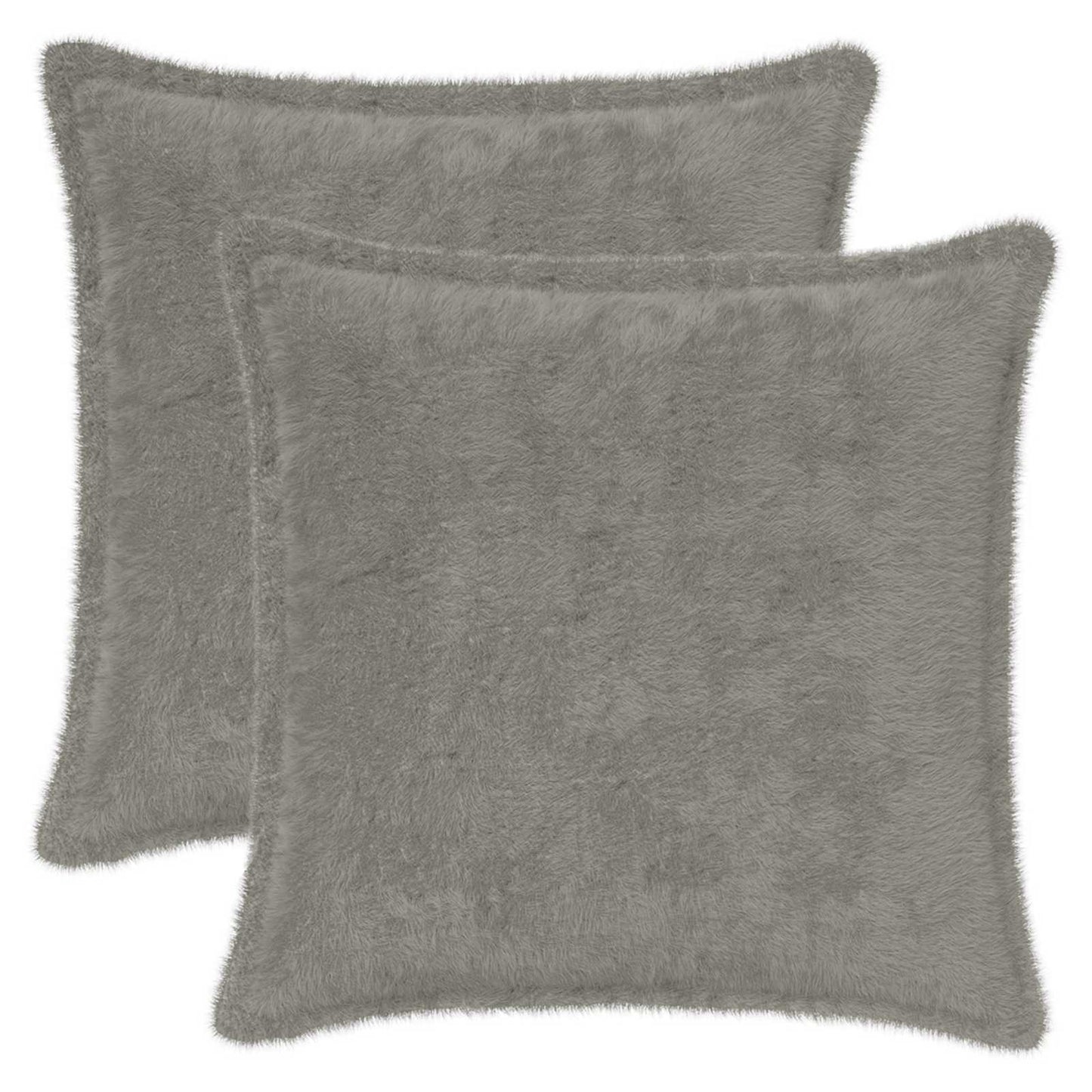 Pudebetræk 2 stk. HOUTEN Lysegrå 35 x 35 cm Faux Kanin Pels