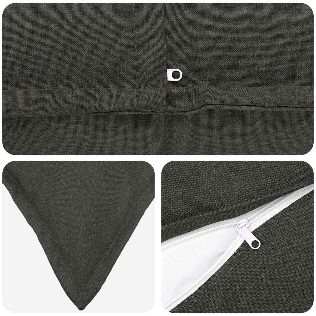 Pudebetræk 2 pcs HOUTEN Mørkegrå 40 x 40 cm Faux Linned