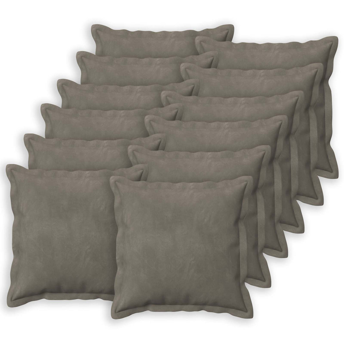 Pudebetræk 12 pcs HOUTEN Lysegrå 40 x 40 cm Fløjl