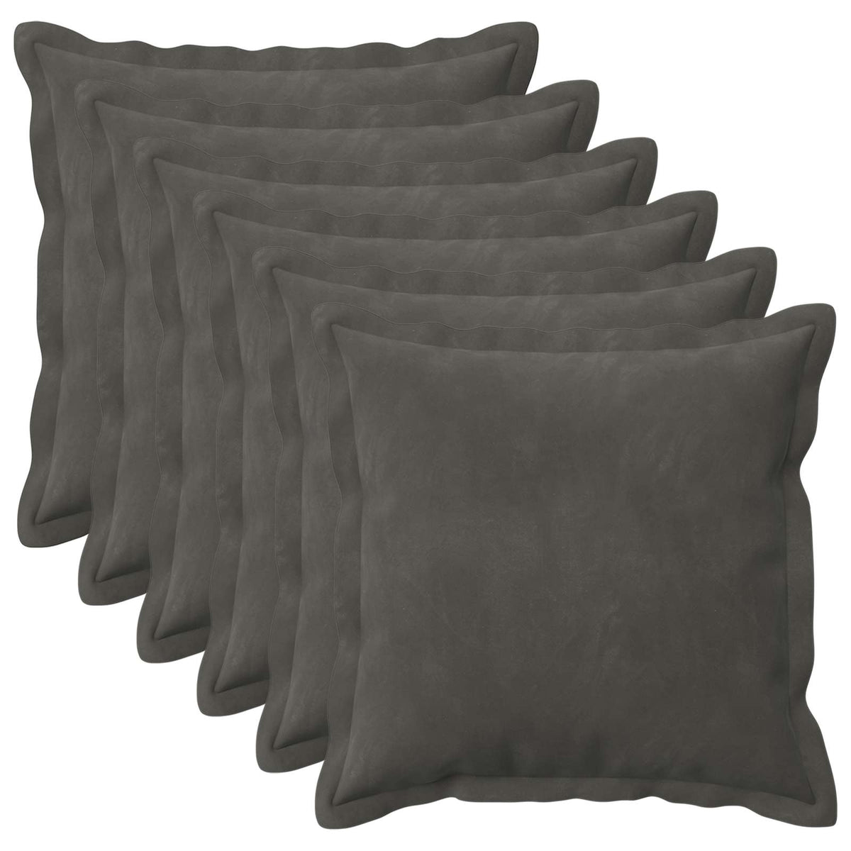 Pudebetræk 6 pcs HOUTEN Mørkegrå 40 x 40 cm Fløjl