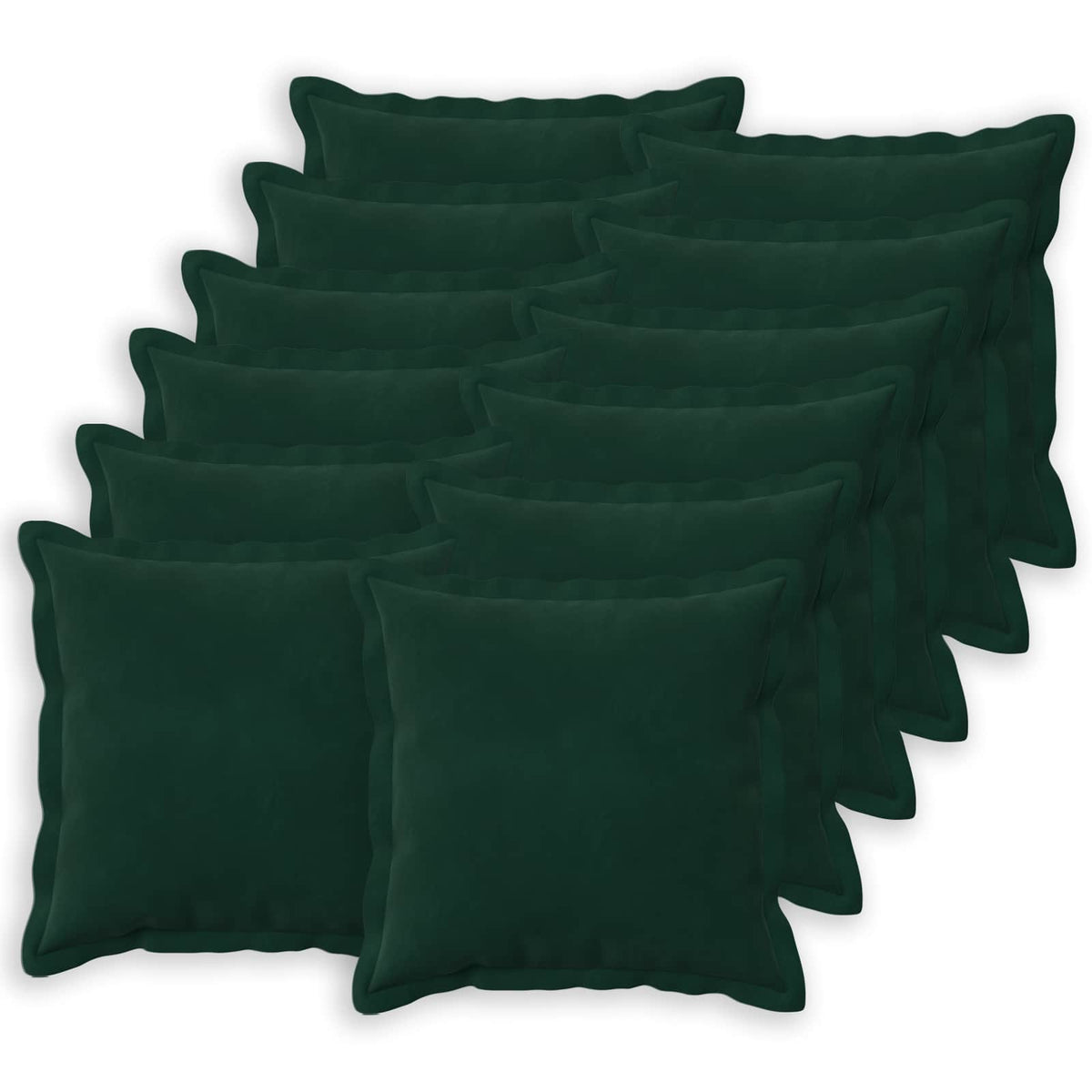 Pudebetræk 12 pcs HOUTEN Mørkegrøn 40 x 40 cm Fløjl