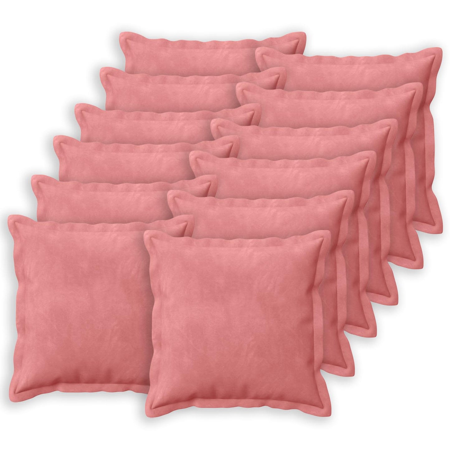 Pudebetræk 12 pcs HOUTEN Lyserød 40 x 40 cm Fløjl