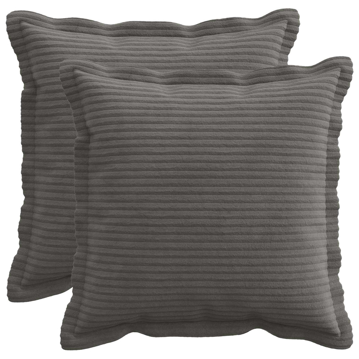 Pudebetræk 2 stk. HOUTEN Mørkegrå 40 x 40 cm cordfløjl