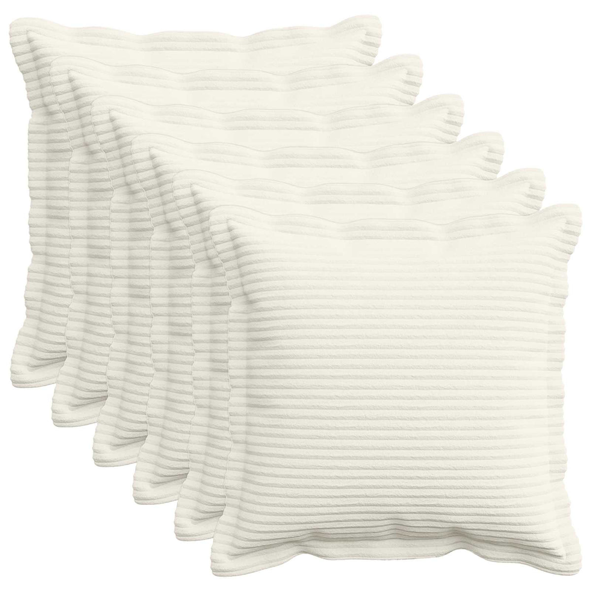 Pudebetræk 6 stk. HOUTEN Cremefarvet 40 x 40 cm cordfløjl