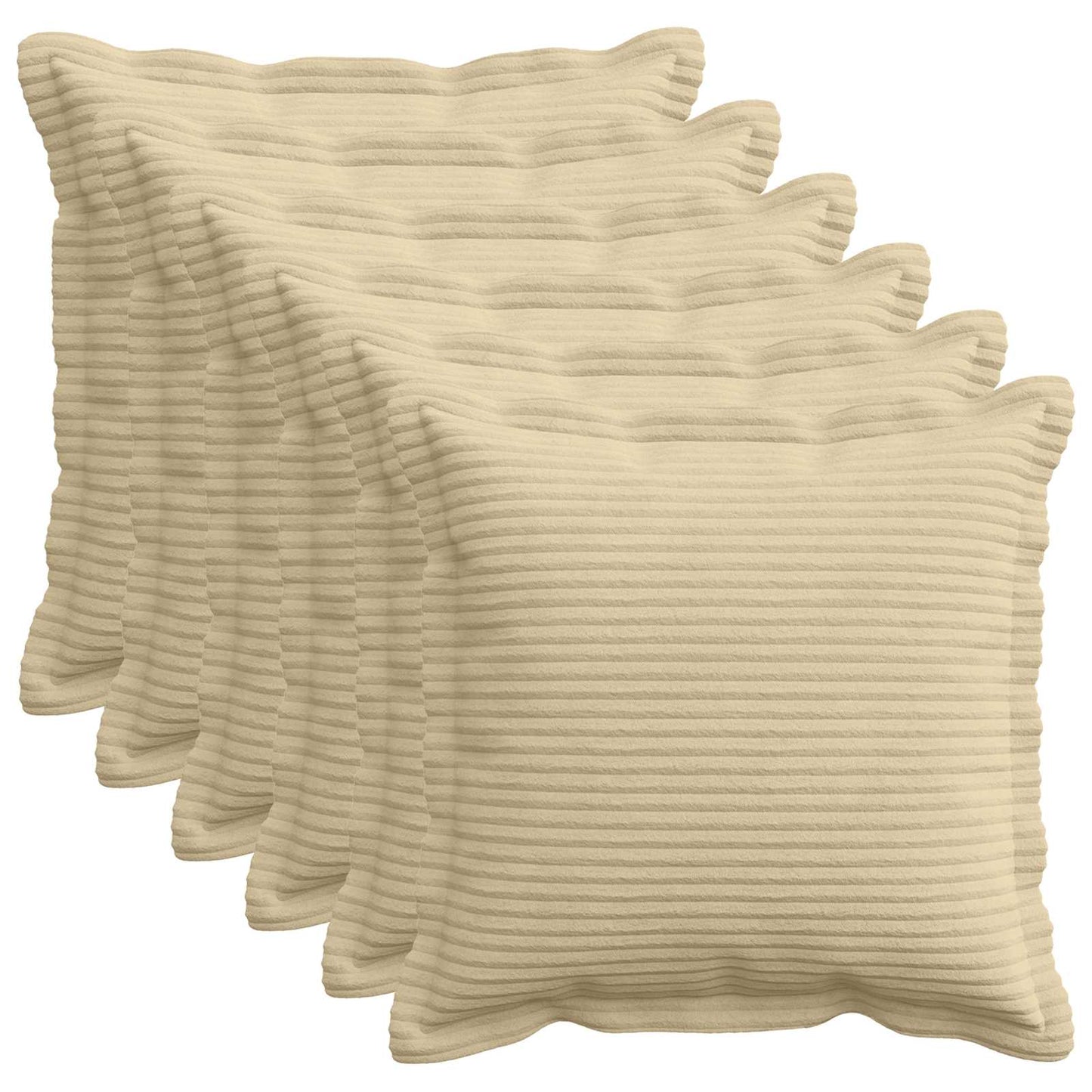 Pudebetræk 6 stk. HOUTEN Lys Grøn Grå 40 x 40 cm cordfløjl