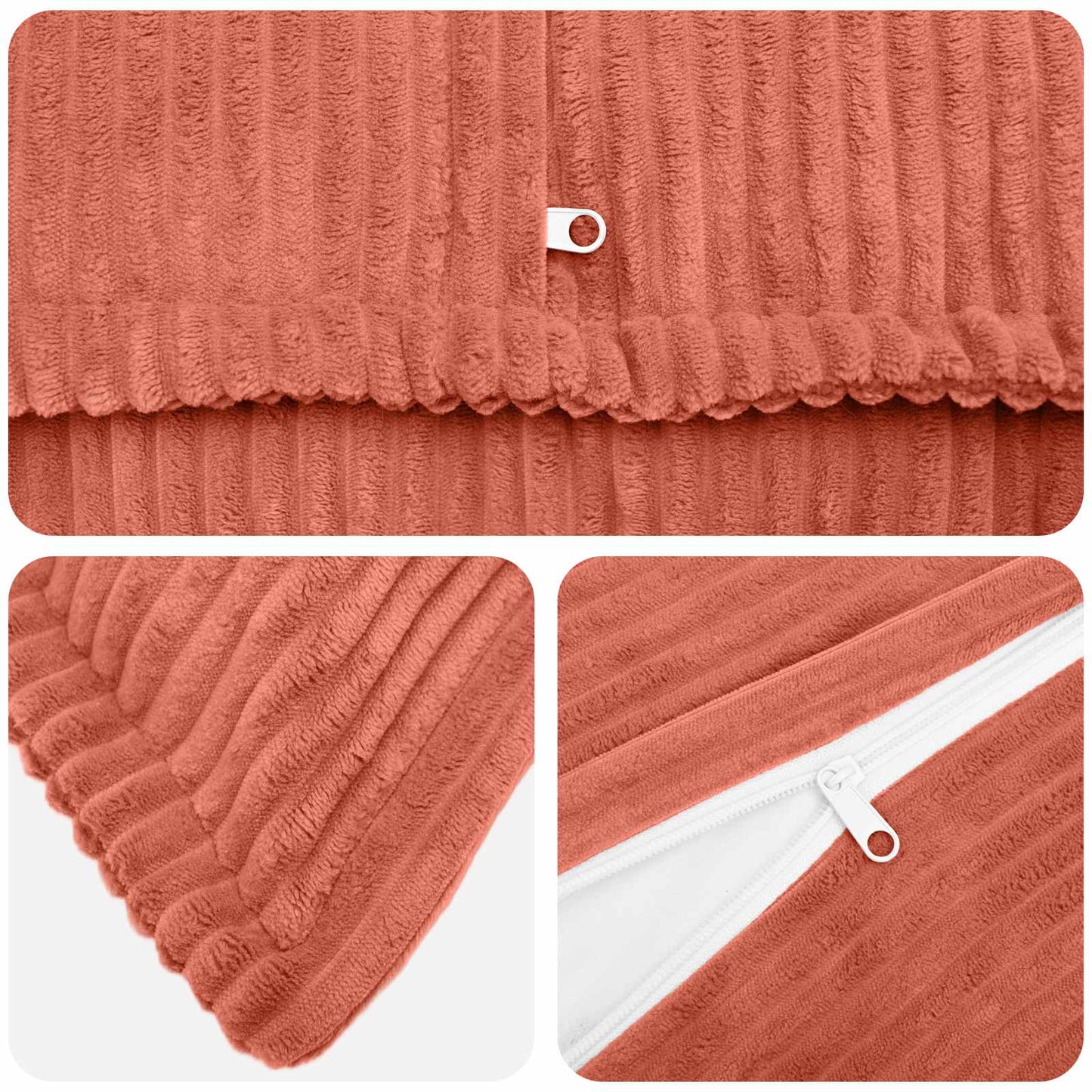 Pudebetræk 2 stk. HOUTEN Rød orange 40 x 40 cm cordfløjl