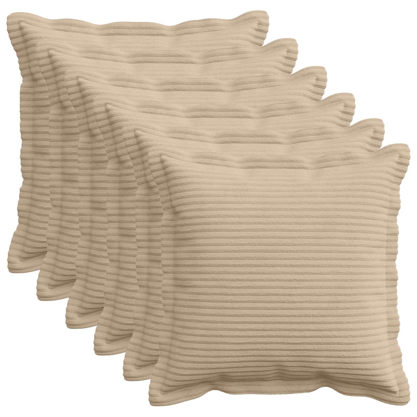 Pudebetræk 6 stk. HOUTEN Gråbrun 40 x 40 cm cordfløjl