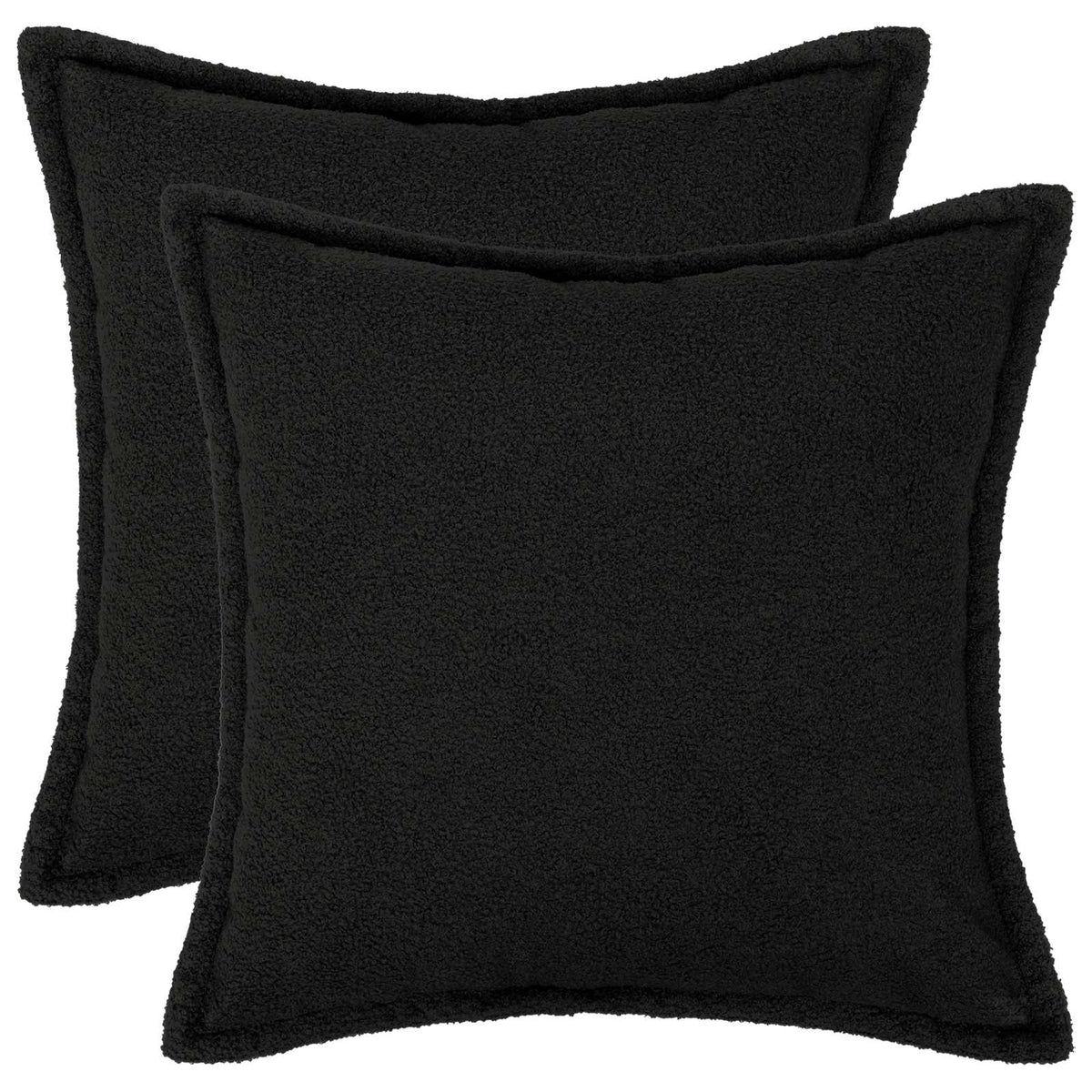 Pudebetræk 2 pcs HOUTEN Sort 40 x 40 cm Bouclé