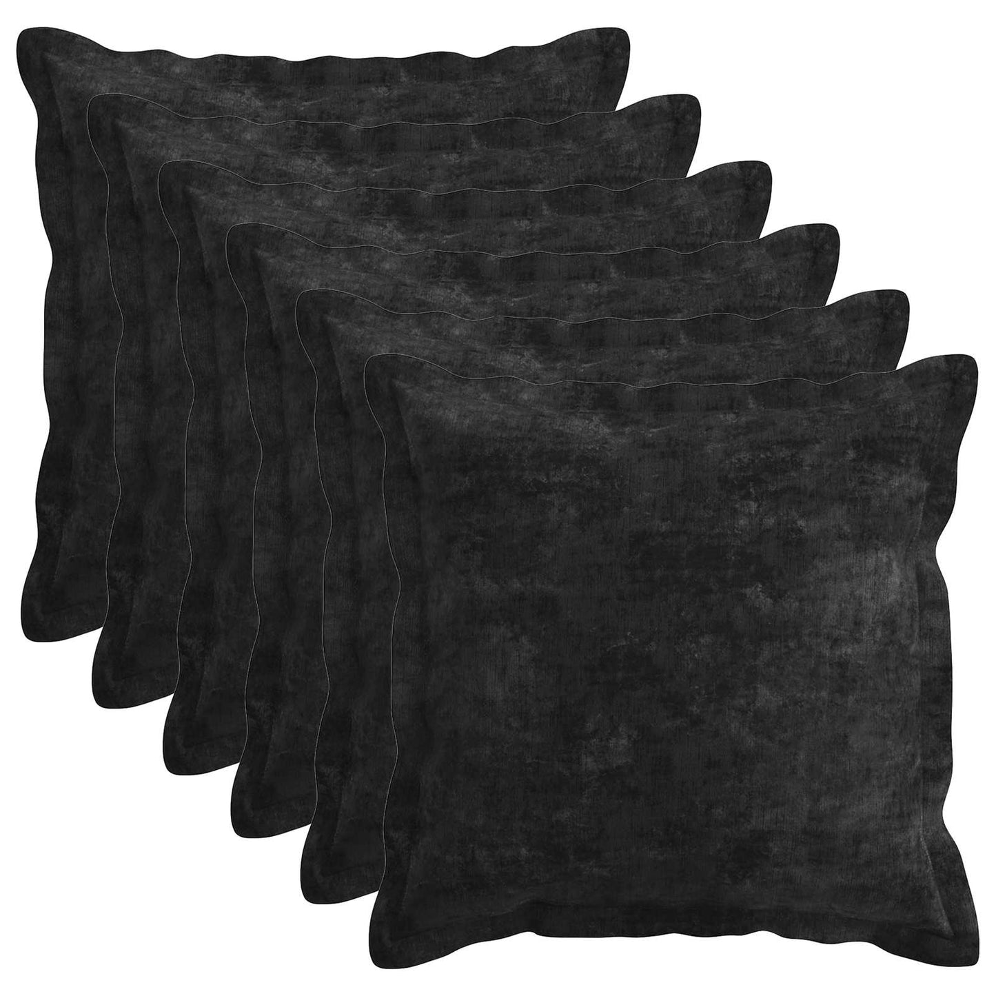 Pudebetræk 6 stk. HOUTEN Antracit 40 x 40 cm Chenille Stof