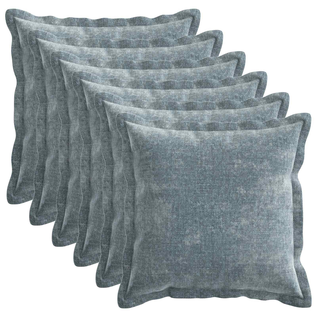 Pudebetræk 6 stk. HOUTEN Lyseblå 40 x 40 cm Chenille Stof