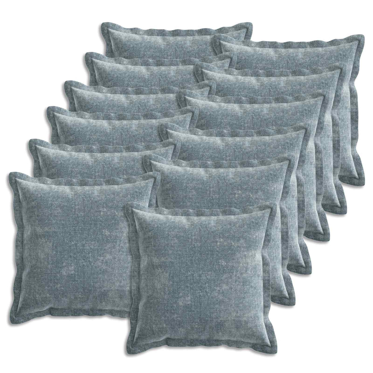 Pudebetræk 12 stk. HOUTEN Lyseblå 40 x 40 cm Chenille Stof