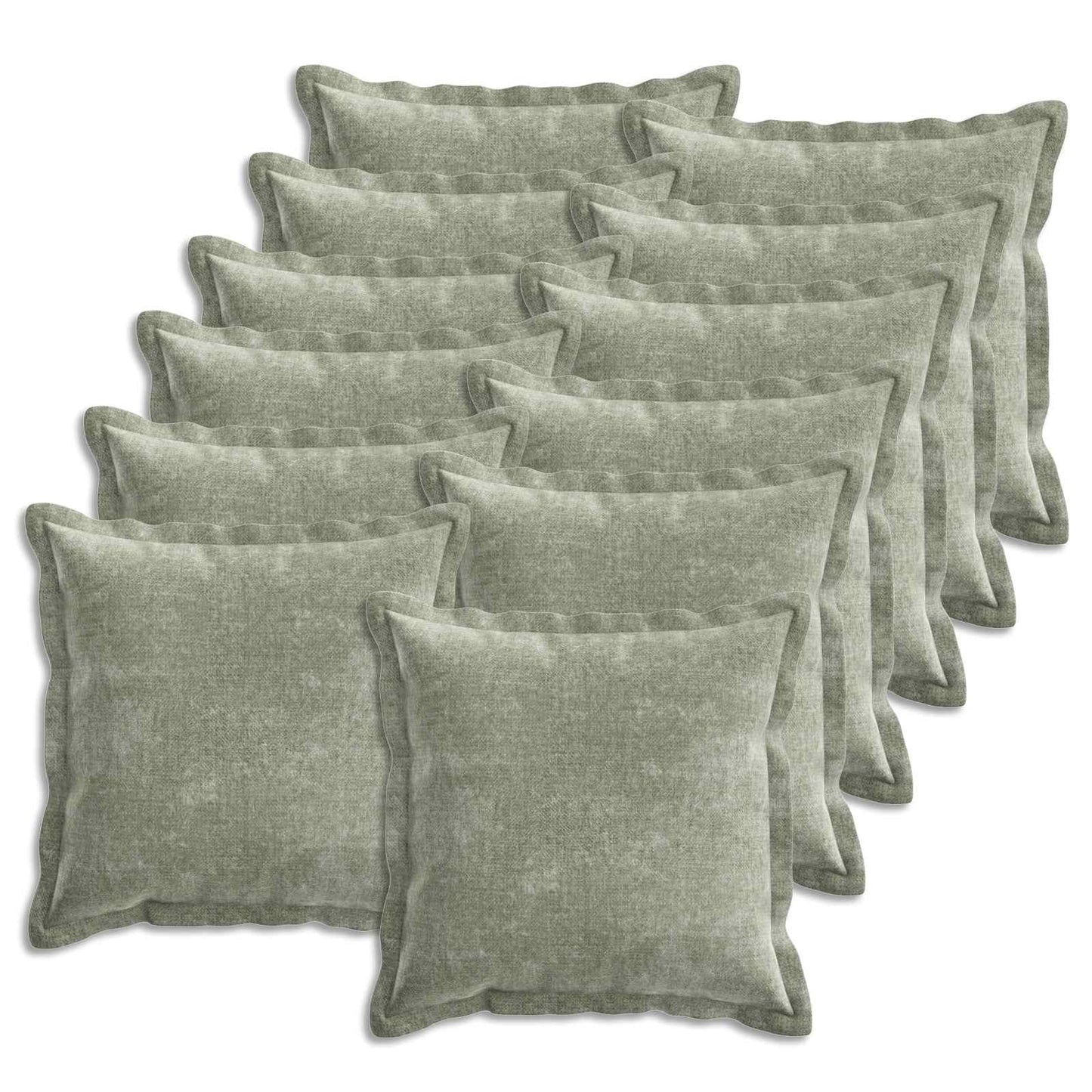 Pudebetræk 12 stk. HOUTEN Grøn 40 x 40 cm Chenille Stof
