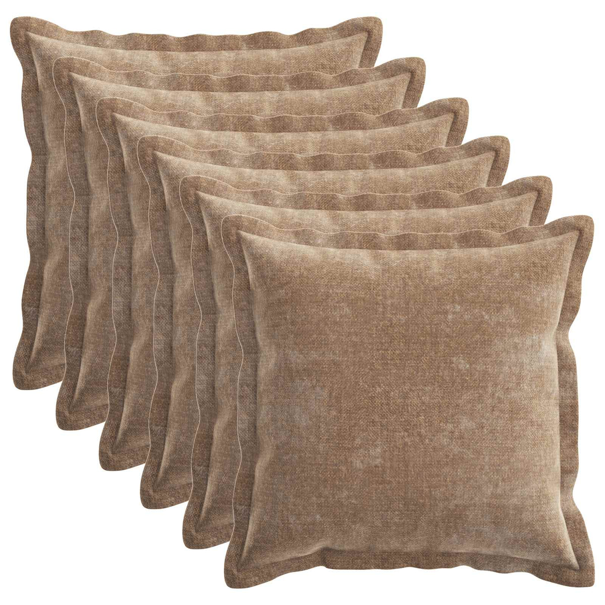 Pudebetræk 6 stk. HOUTEN Brun 40 x 40 cm Chenille Stof