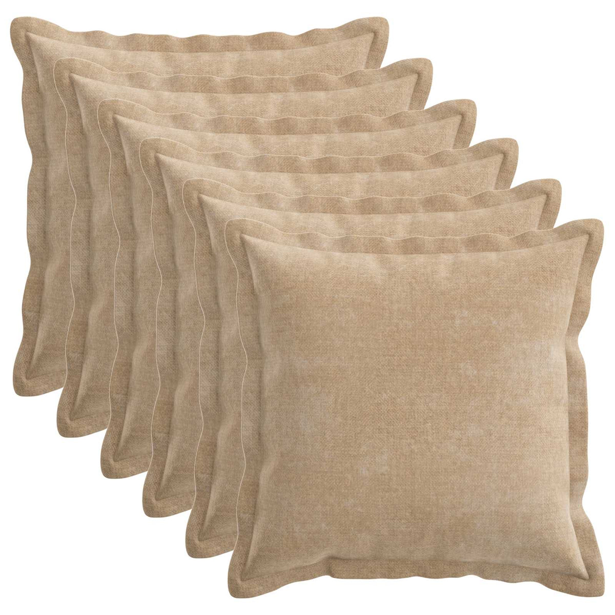Pudebetræk 6 stk. HOUTEN Gråbrun 40 x 40 cm Chenille Stof