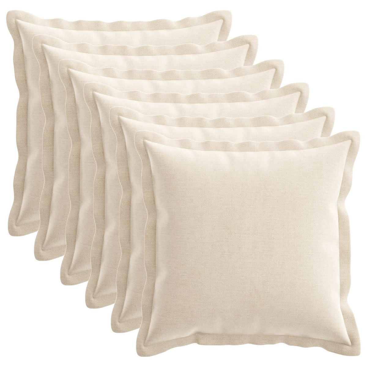 Pudebetræk 6 stk. HOUTEN Cremefarvet 40 x 40 cm Chenille Stof