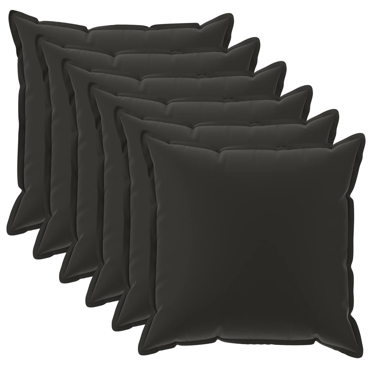 Pudebetræk 6 stk. HOUTEN Sort 40 x 40 cm Polyester