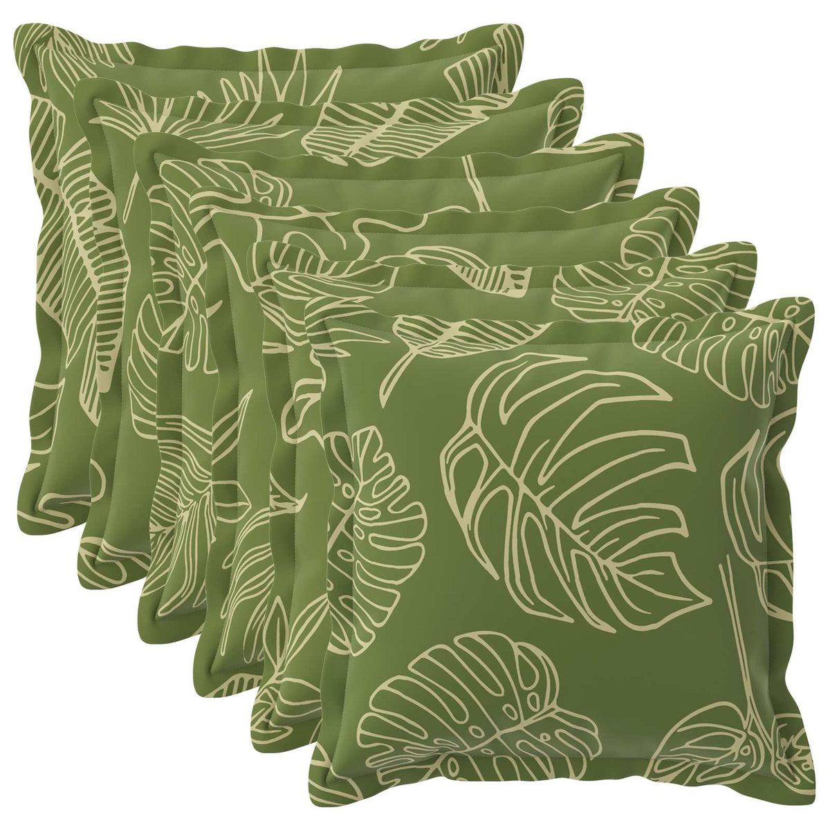 Pudebetræk 6 stk. HOUTEN Bladdesign 40 x 40 cm Polyester