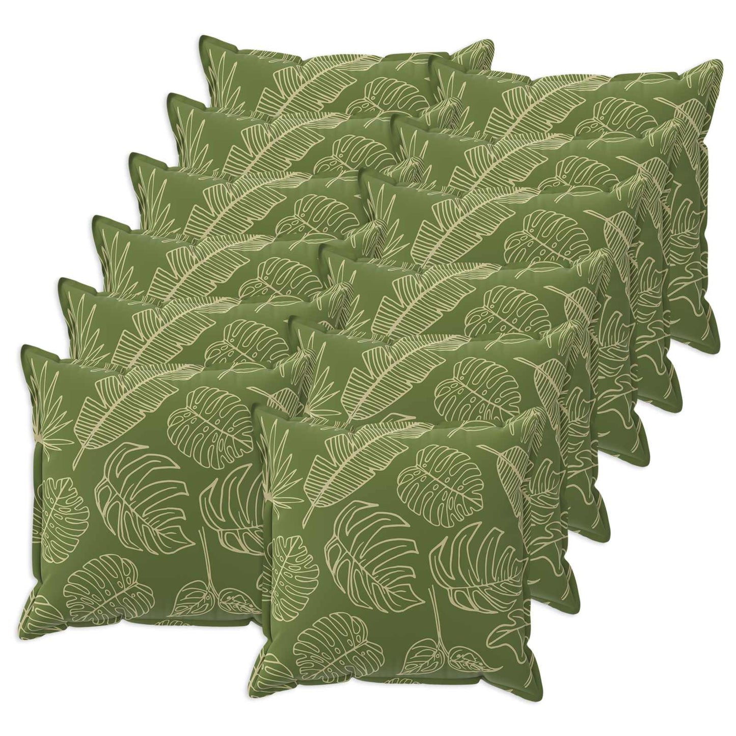Pudebetræk 12 stk. HOUTEN Bladdesign 40 x 40 cm Polyester