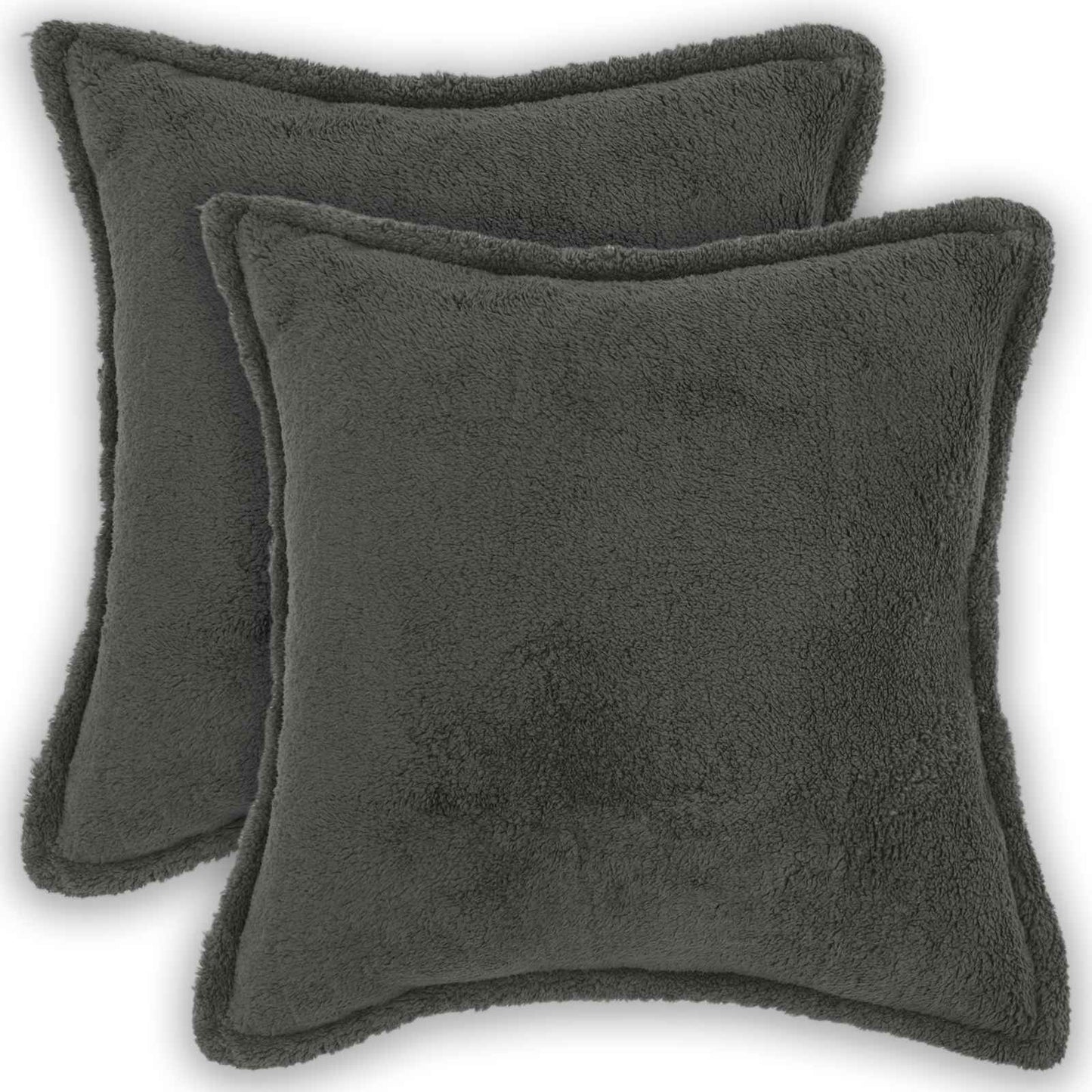 Pudebetræk 2 pcs HOUTEN Mørkegrå 40 x 40 cm Bouclé