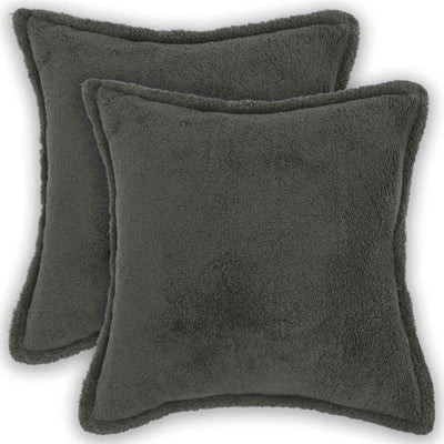 Pudebetræk 2 pcs HOUTEN Mørkegrå 40 x 40 cm Bouclé