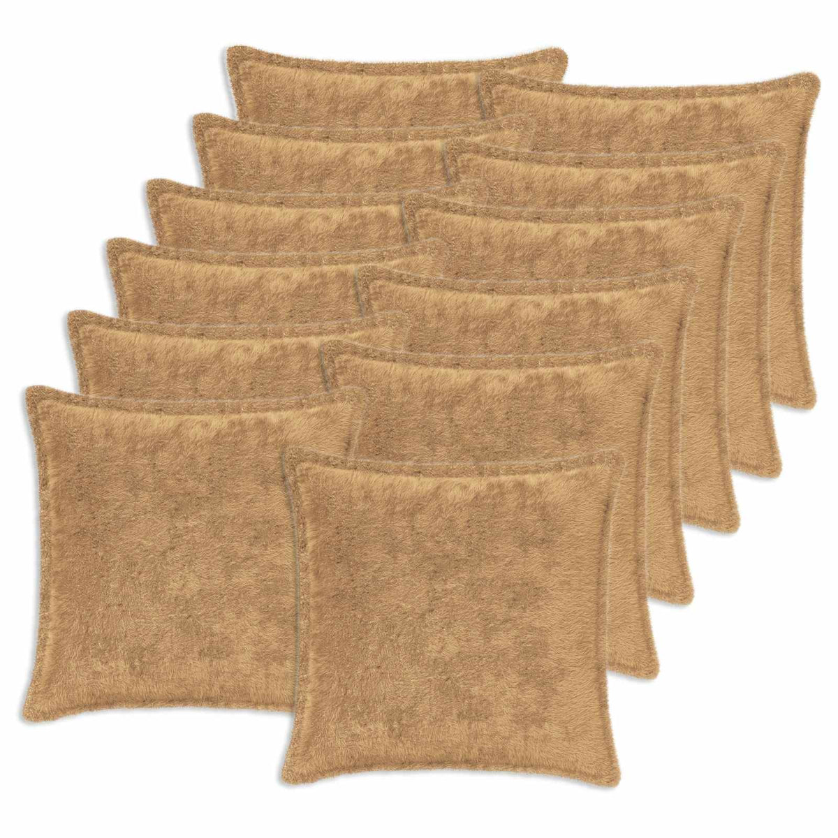 Pudebetræk 12 stk. HOUTEN Gråbrun 40 x 40 cm Faux Kanin Pels