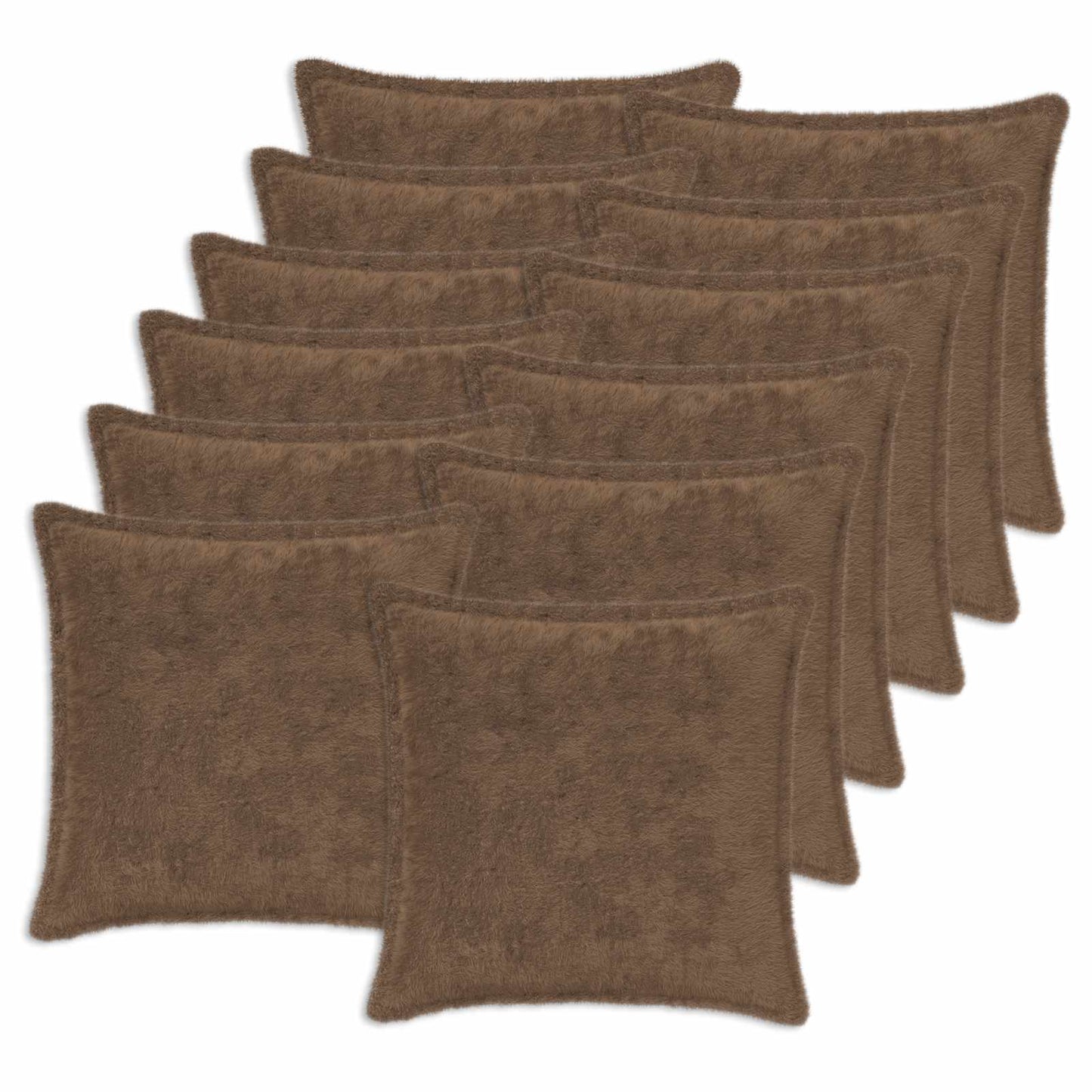 Pudebetræk 12 stk. HOUTEN Lys Brun 40 x 40 cm Faux Kanin Pels
