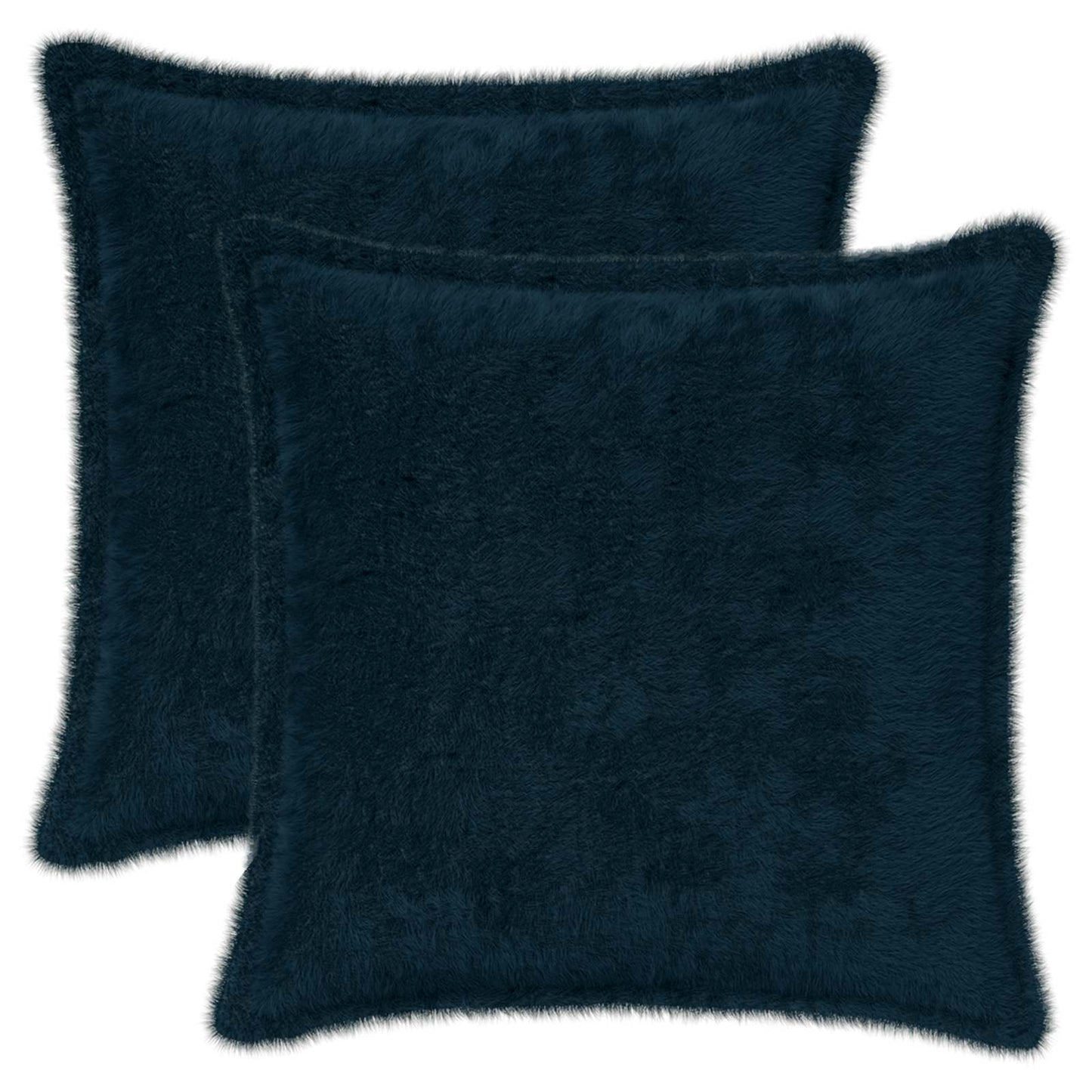 Pudebetræk 2 stk. HOUTEN Mørkeblå 40 x 40 cm Faux Kanin Pels